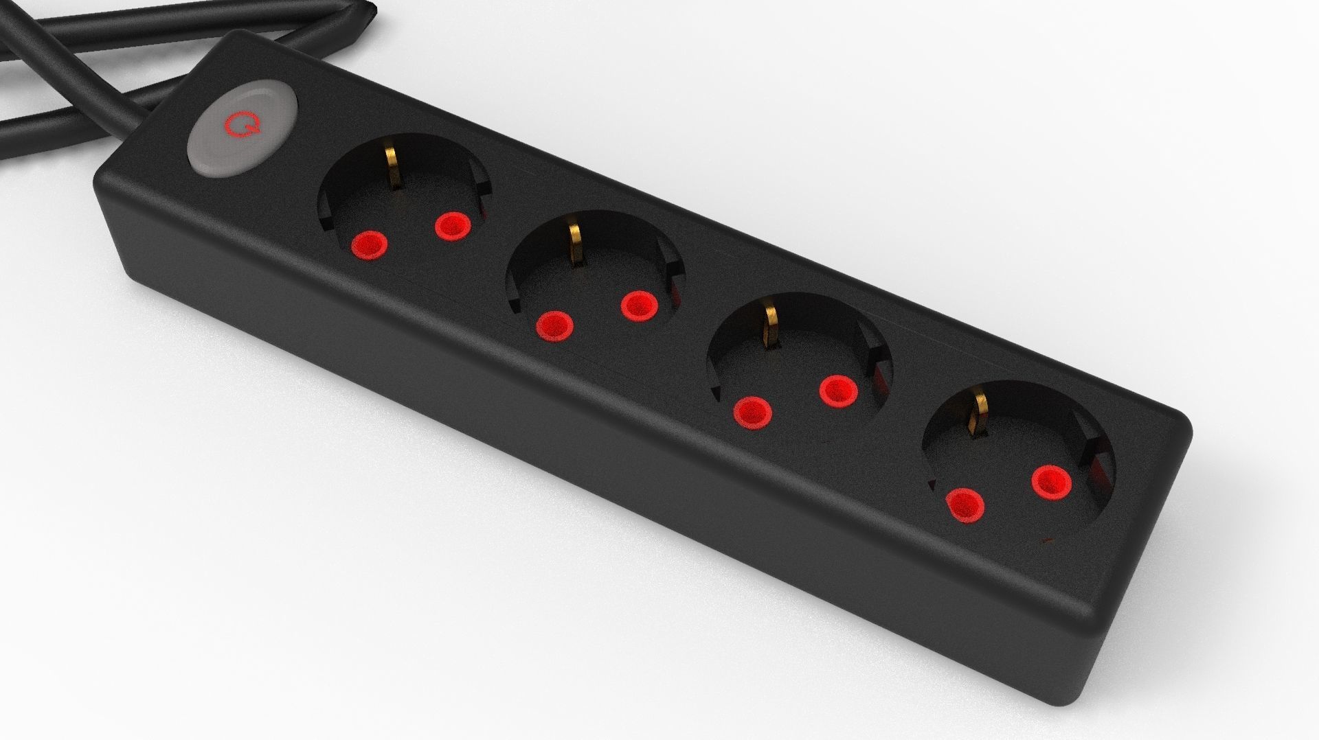 FOUR INPUT CORDED SOCKET 3D model_4
