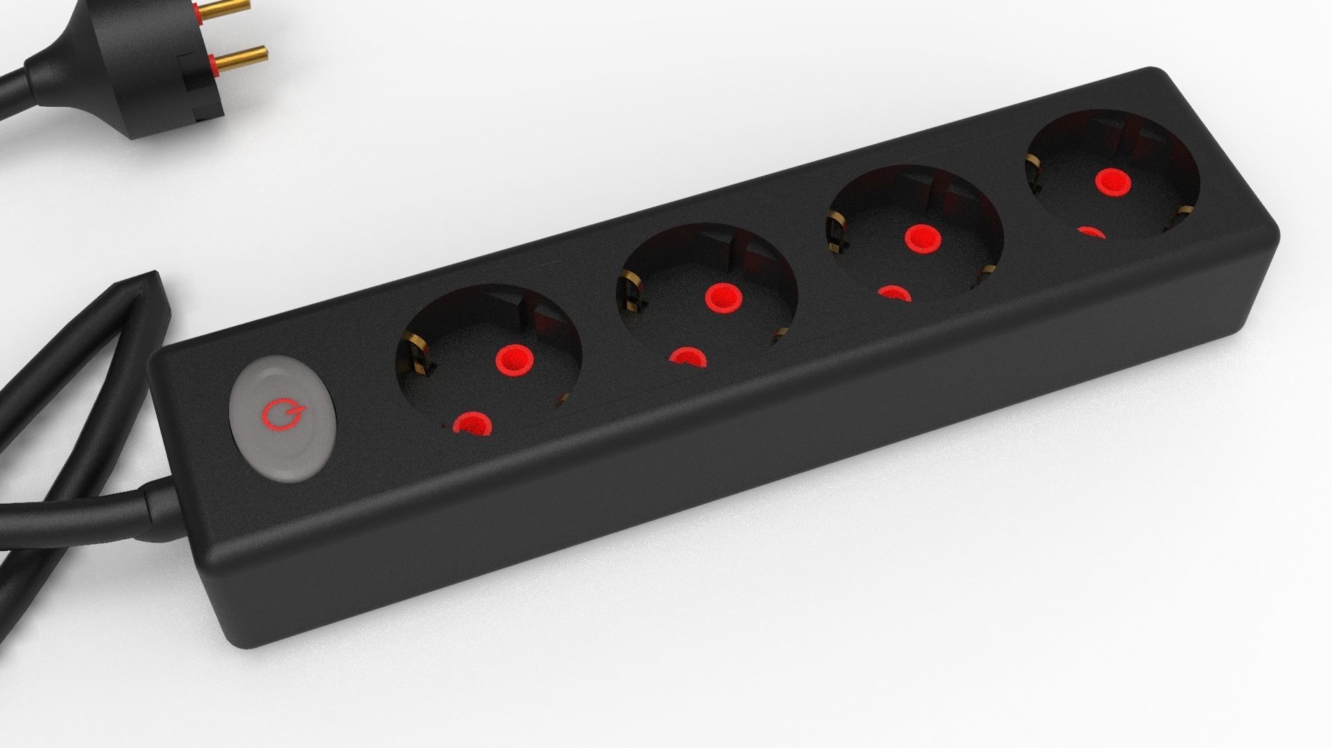 FOUR INPUT CORDED SOCKET 3D model_2