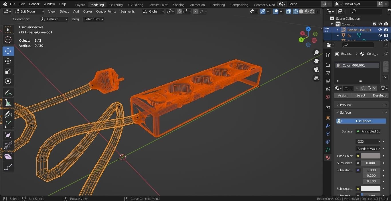 FOUR INPUT CORDED SOCKET 3D model_5