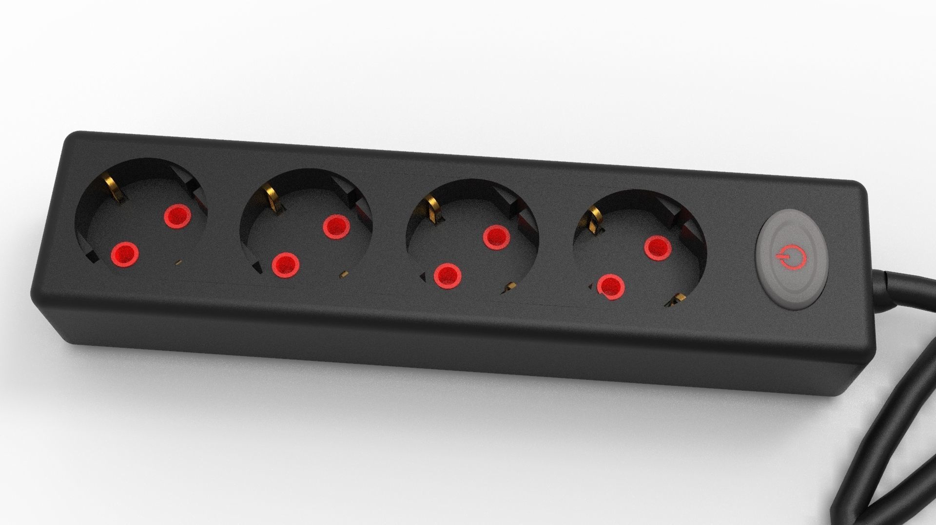 FOUR INPUT CORDED SOCKET 3D model_9