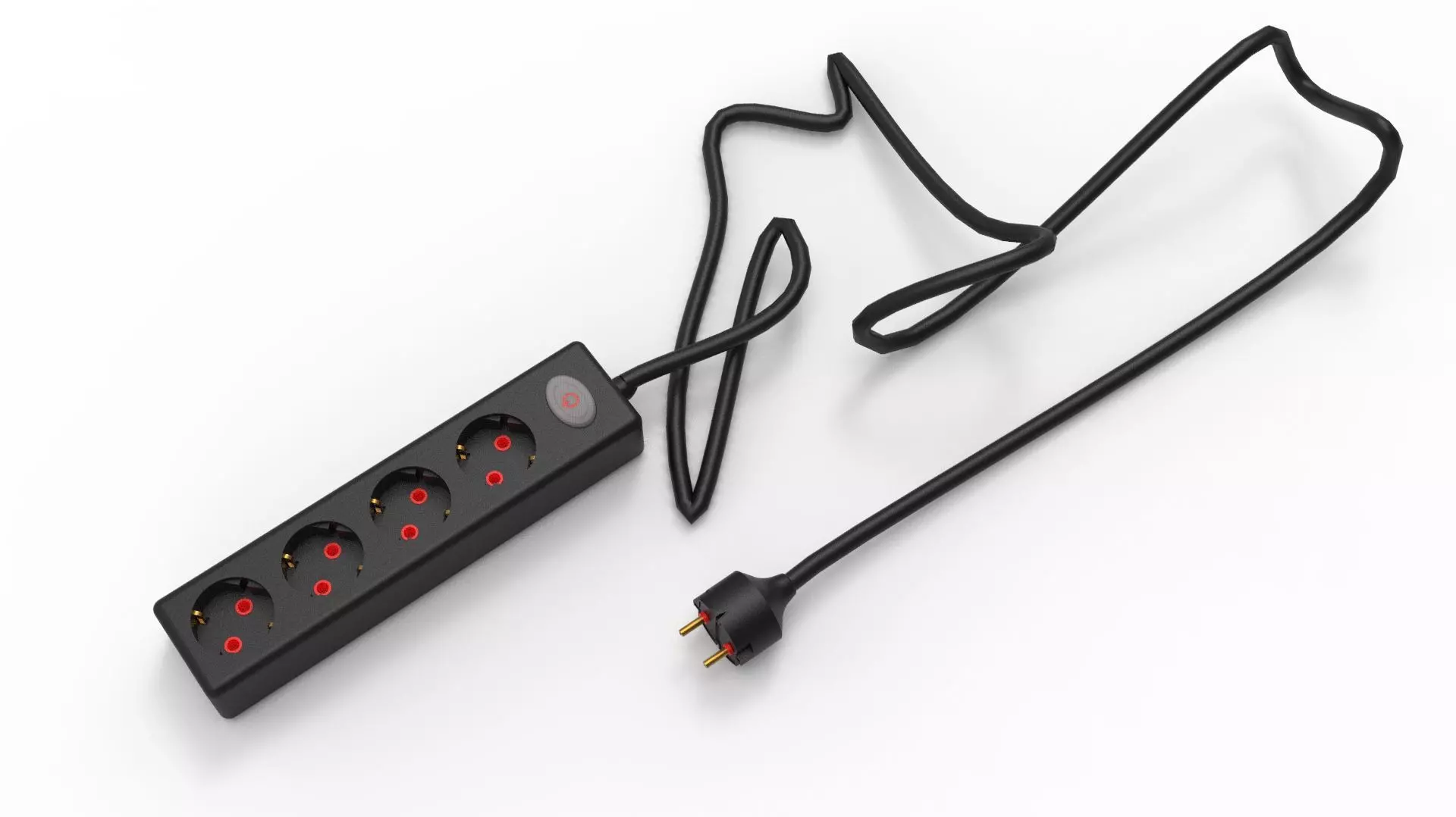 FOUR INPUT CORDED SOCKET 3D model_0