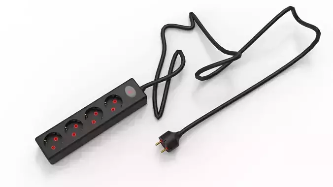 FOUR INPUT CORDED SOCKET 3D model