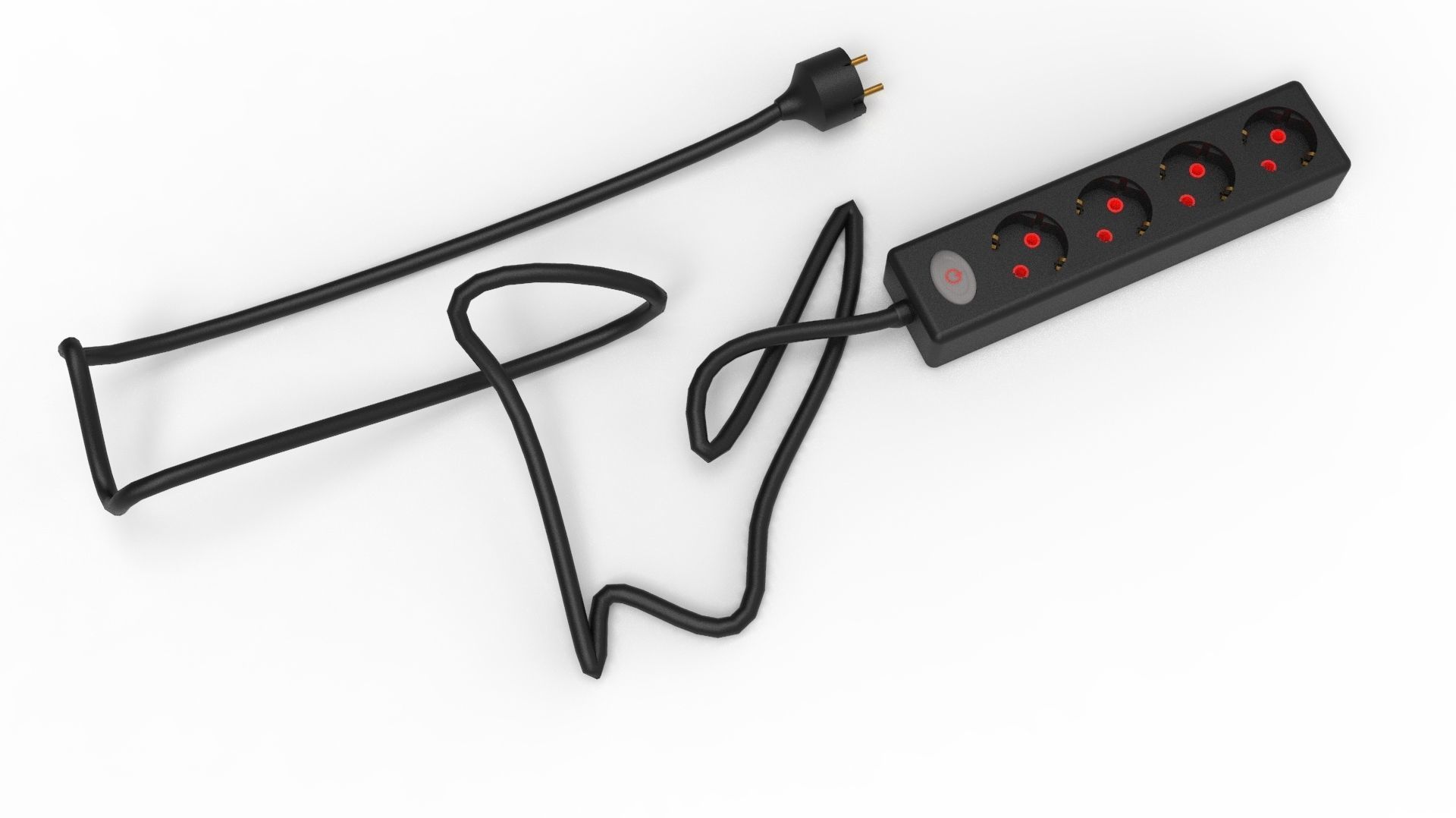 FOUR INPUT CORDED SOCKET 3D model_29