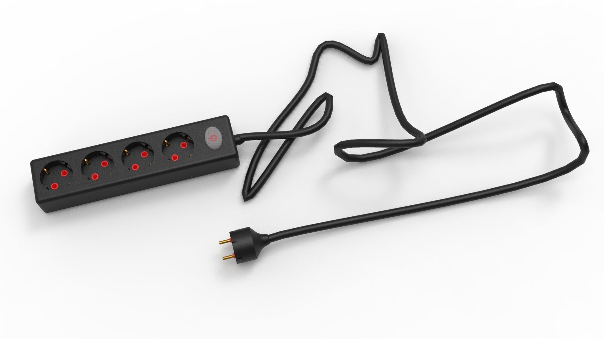 FOUR INPUT CORDED SOCKET 3D model_15