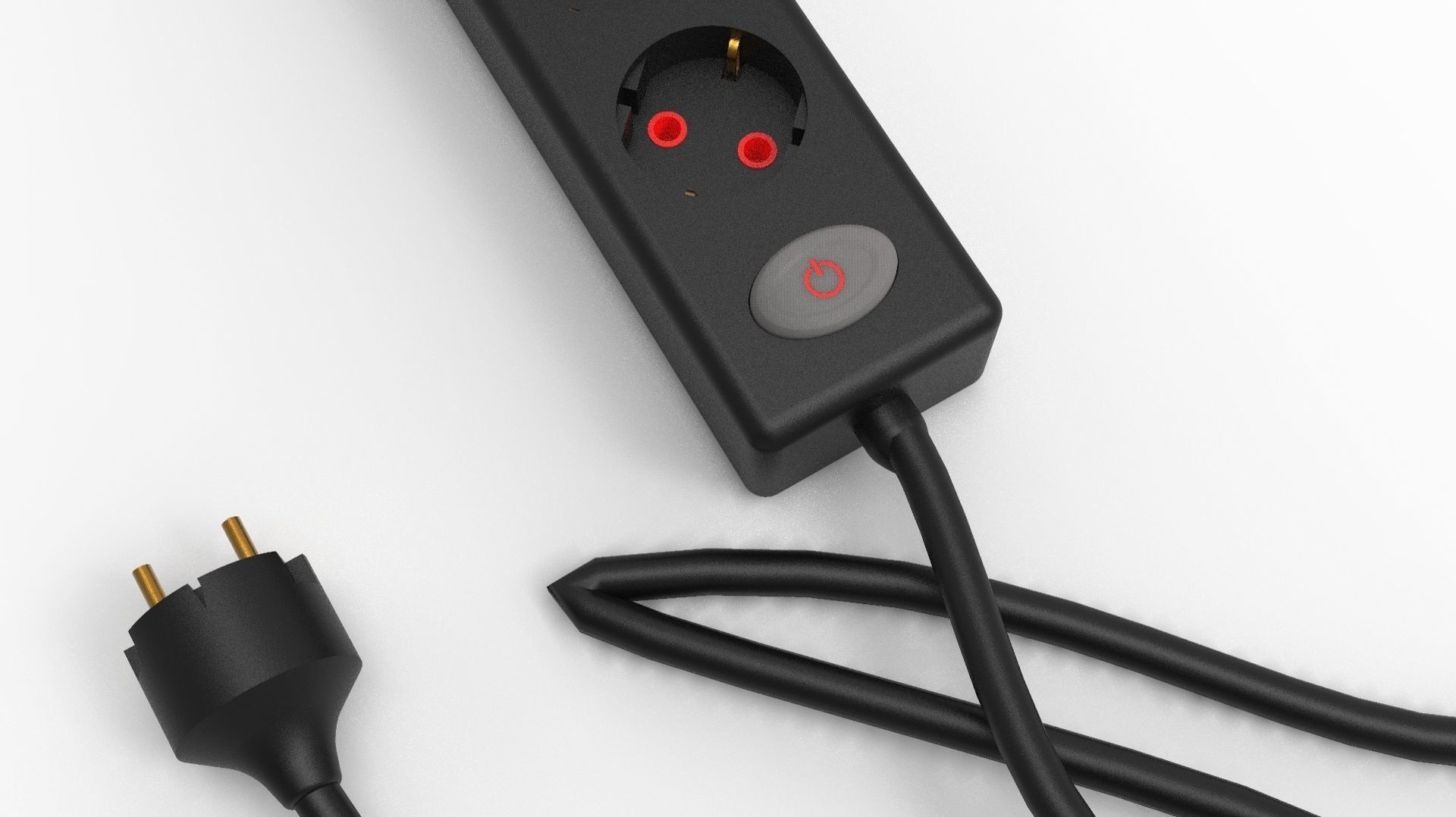 FOUR INPUT CORDED SOCKET 3D model_8