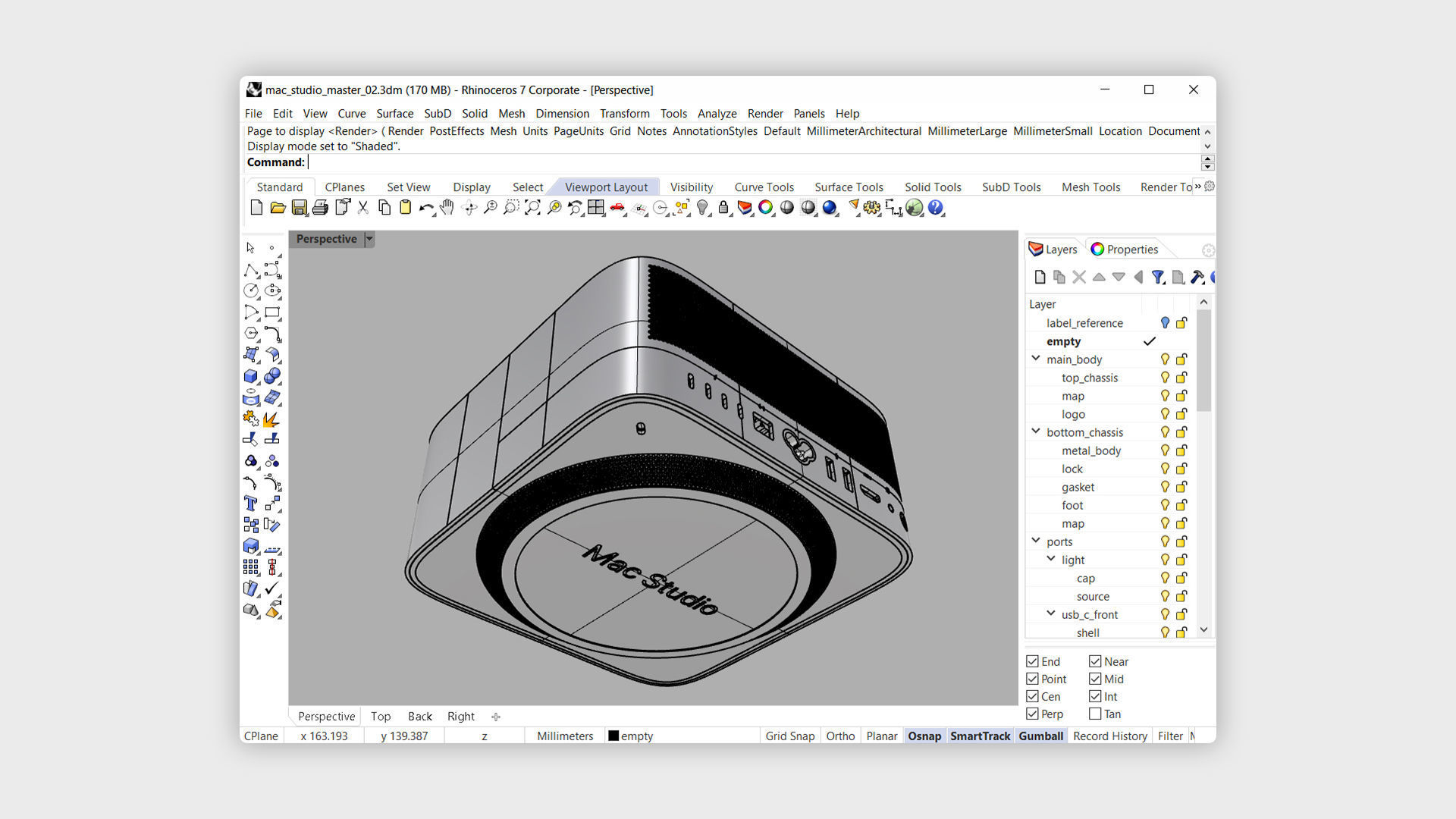 Apple Mac Studio 2022 Mini Desktop Computer 3D model_9