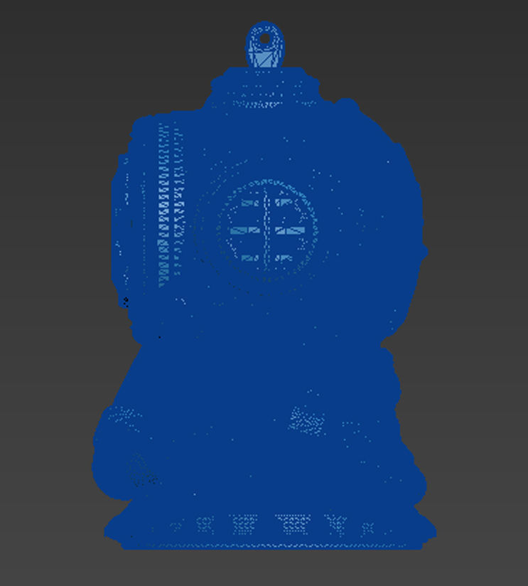 Pendant of Diving Suit in Steampunk Style  3D print model_8