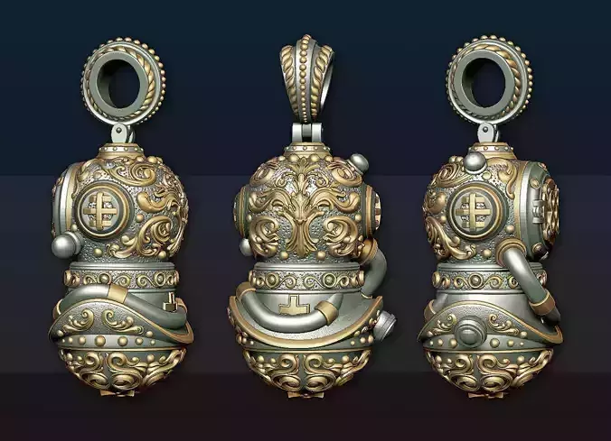 Pendant of Diving Suit in Steampunk Style 