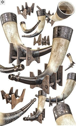 Viking Drinking Horn Low-poly 3D model