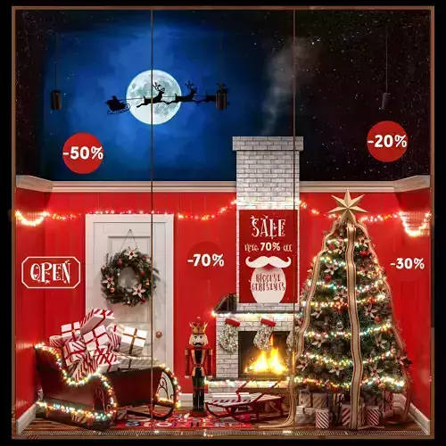 Christmas showcase of a decorative store