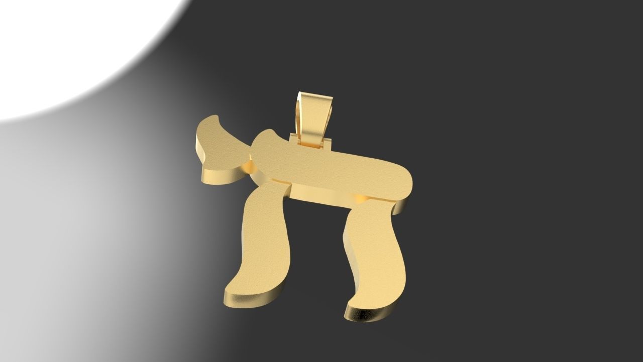 Jewish Chai Pendant 3D Print model 3D print model_3
