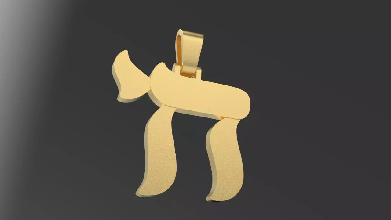 Jewish Chai Pendant 3D Print model 3D print model_0