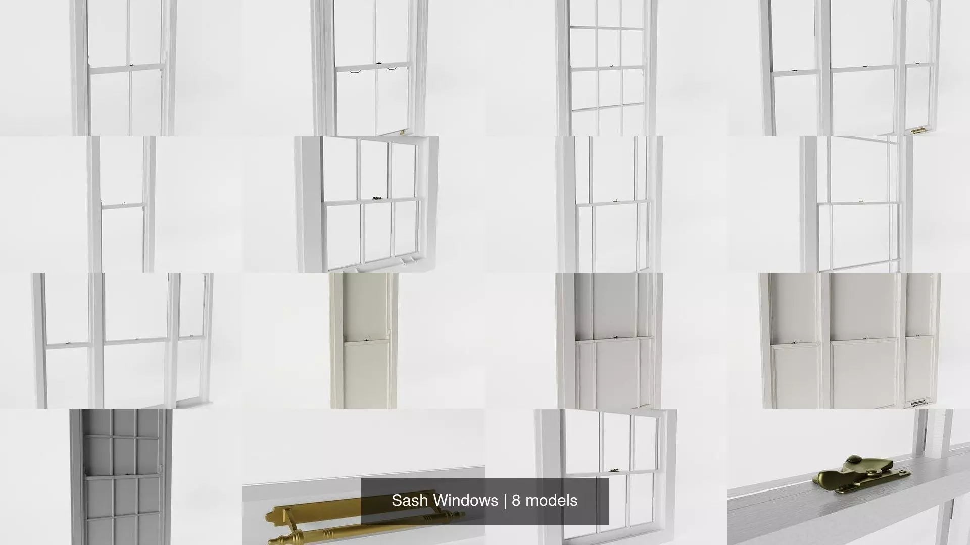 Sash Windows 3D Model Collection_0