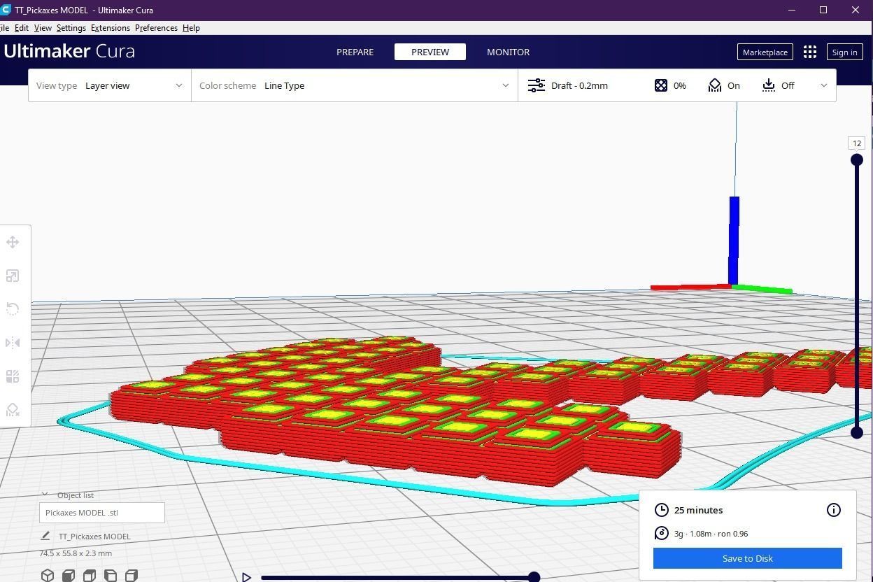 pick axe minecraft 3D print model_14