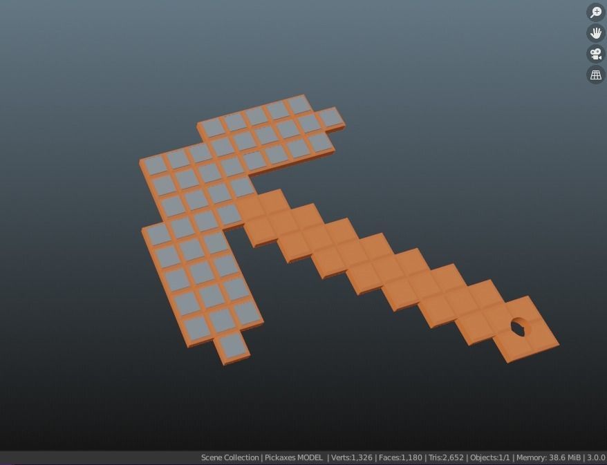 pick axe minecraft 3D print model_20