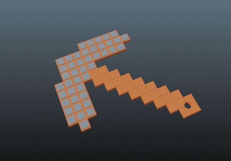 pick axe minecraft 3D print model_19