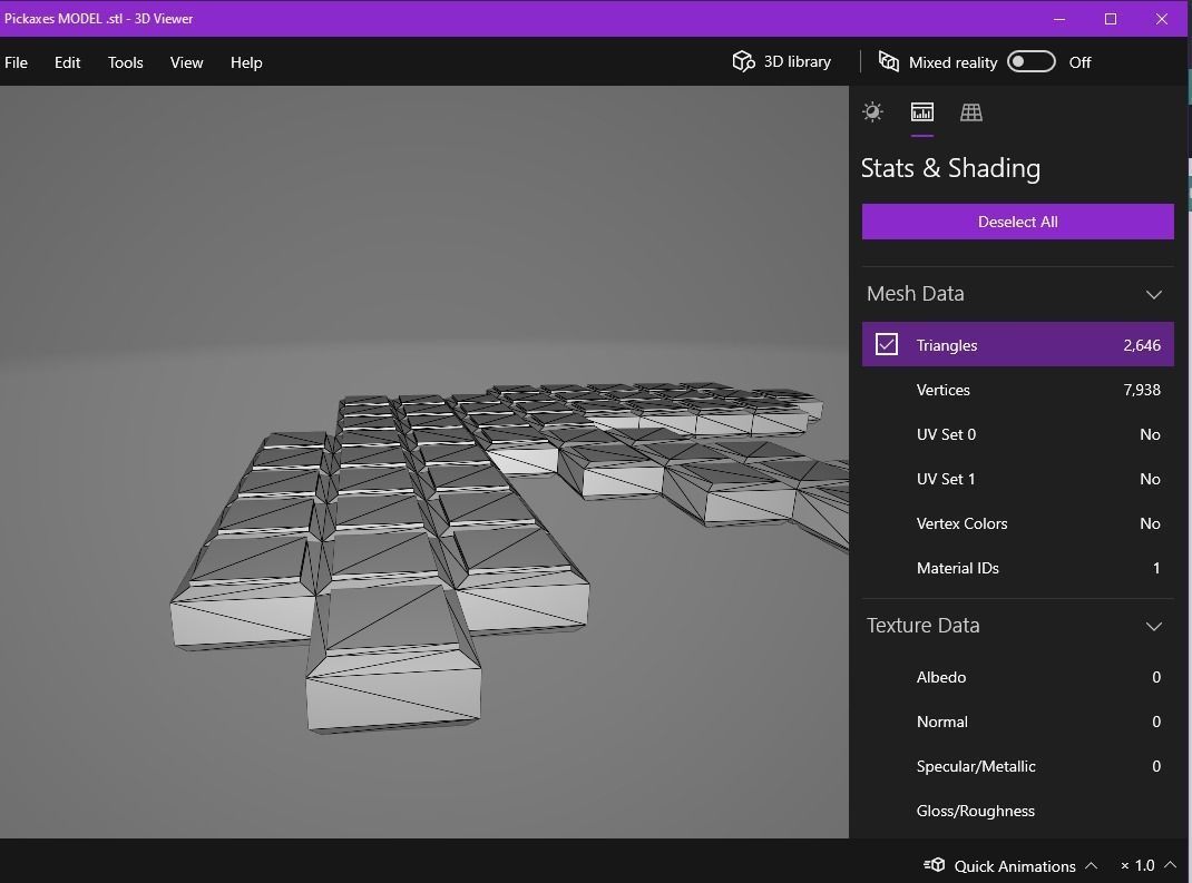 pick axe minecraft 3D print model_18