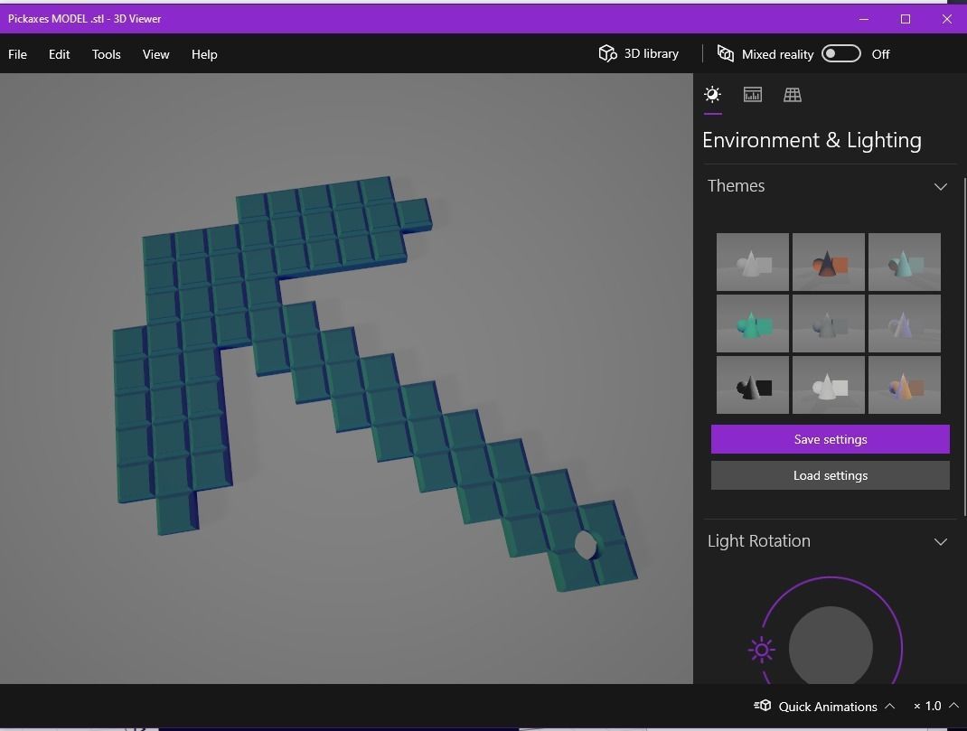 pick axe minecraft 3D print model_15