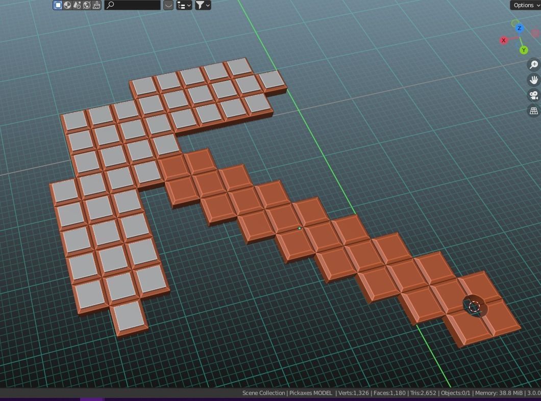 pick axe minecraft 3D print model_21