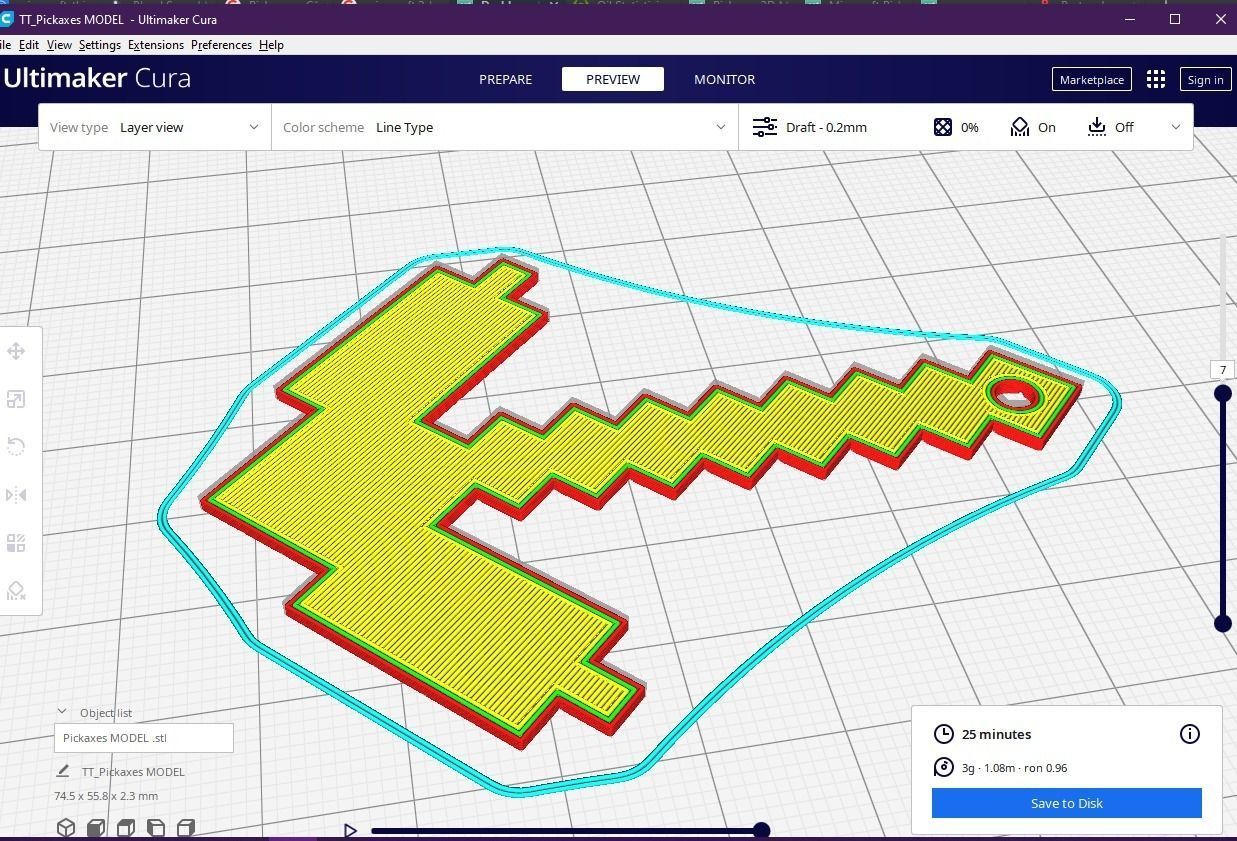 pick axe minecraft 3D print model_13