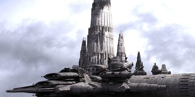 Gilgamesh City Tower Arch Ship 3D model