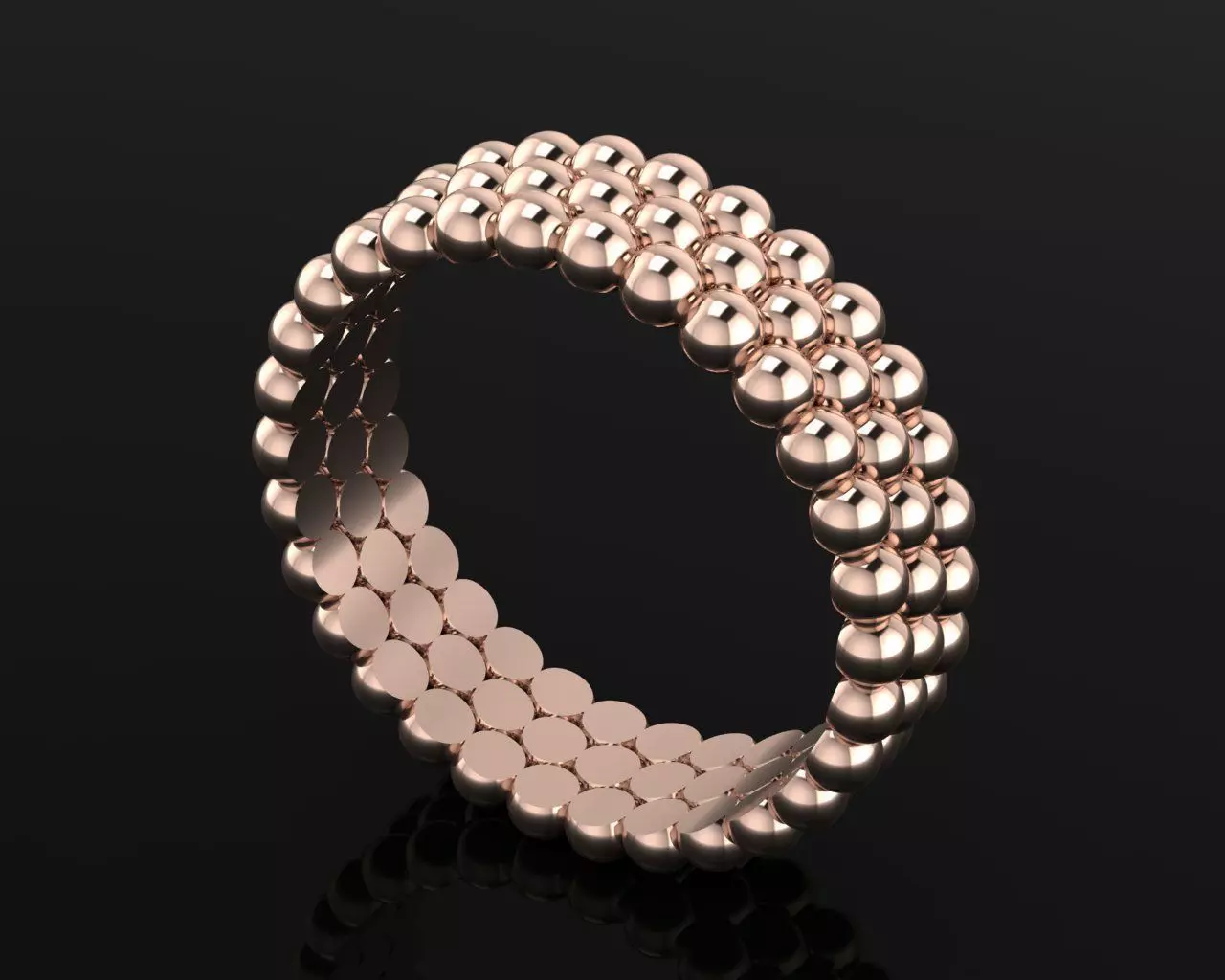 spherical triplet ring Free 3D print model