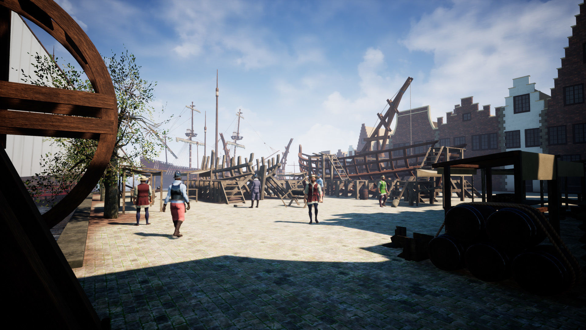 Medieval Harbor Low-poly 3D model_13