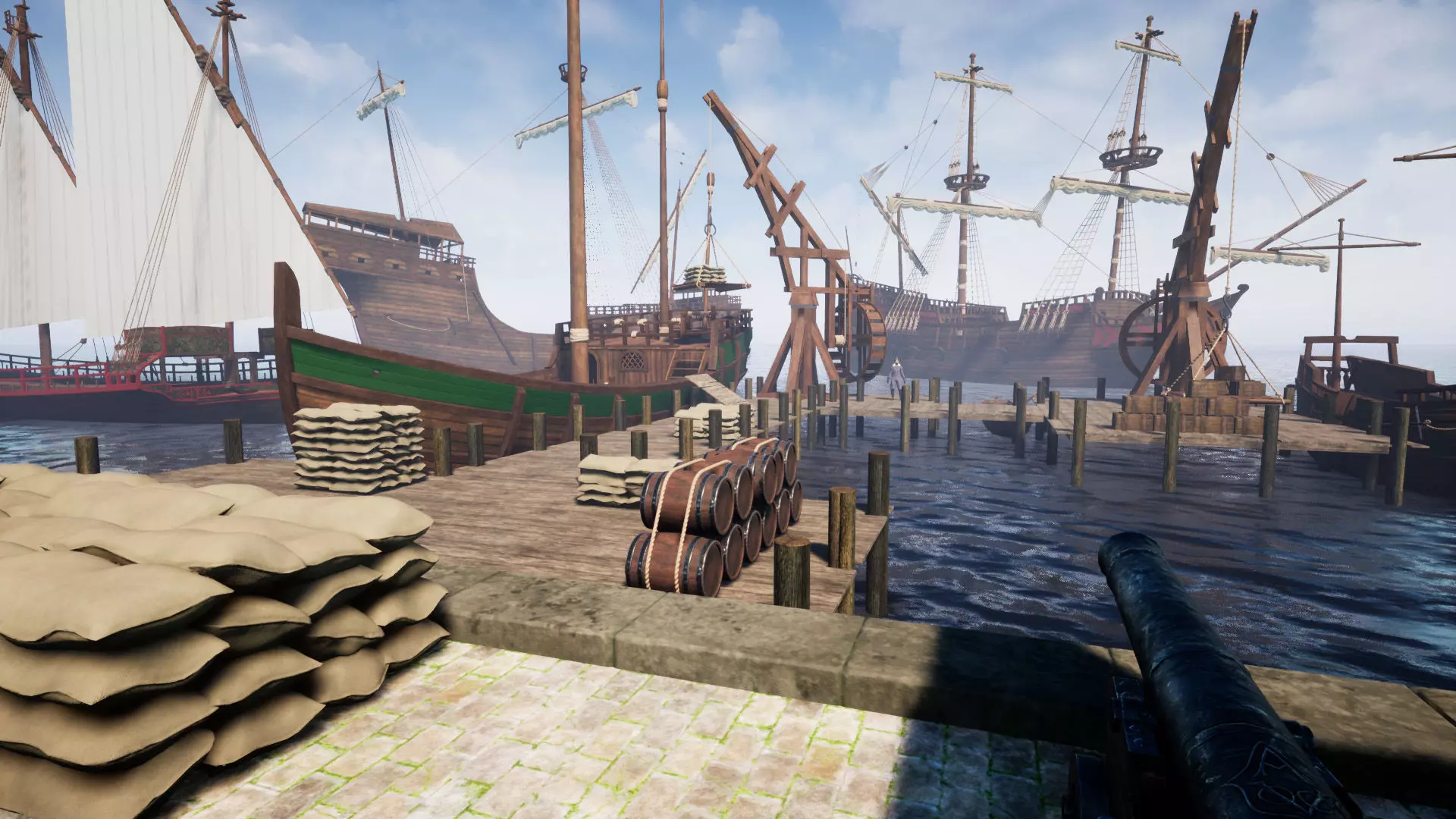 Medieval Harbor Low-poly 3D model_0