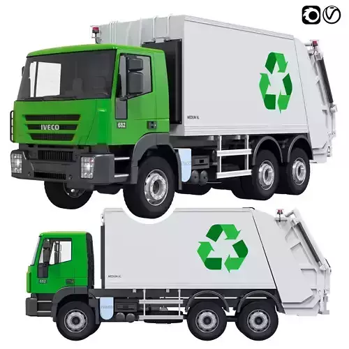 Garbage truck IVECO 682 3D model