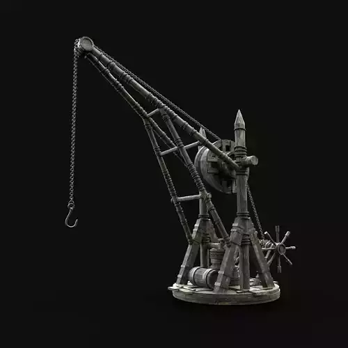 CRANE HEAVY CARGO LOAD LIFT CONSTRUCTION NEXTGEN MEDIEVAL Low-poly 3D model