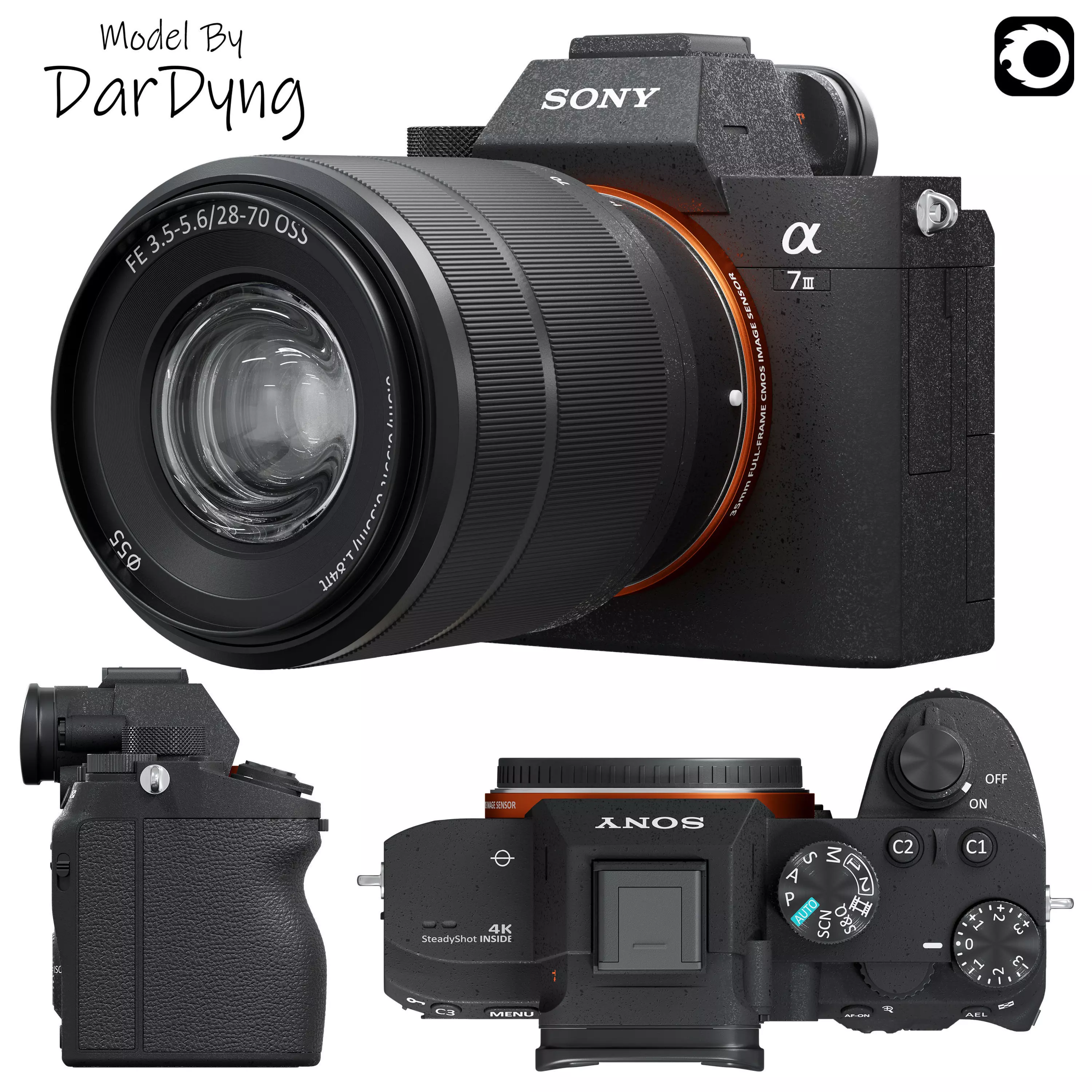 Camera Sony Alpha a7 III 28-70mm Kit Black 3D model_0