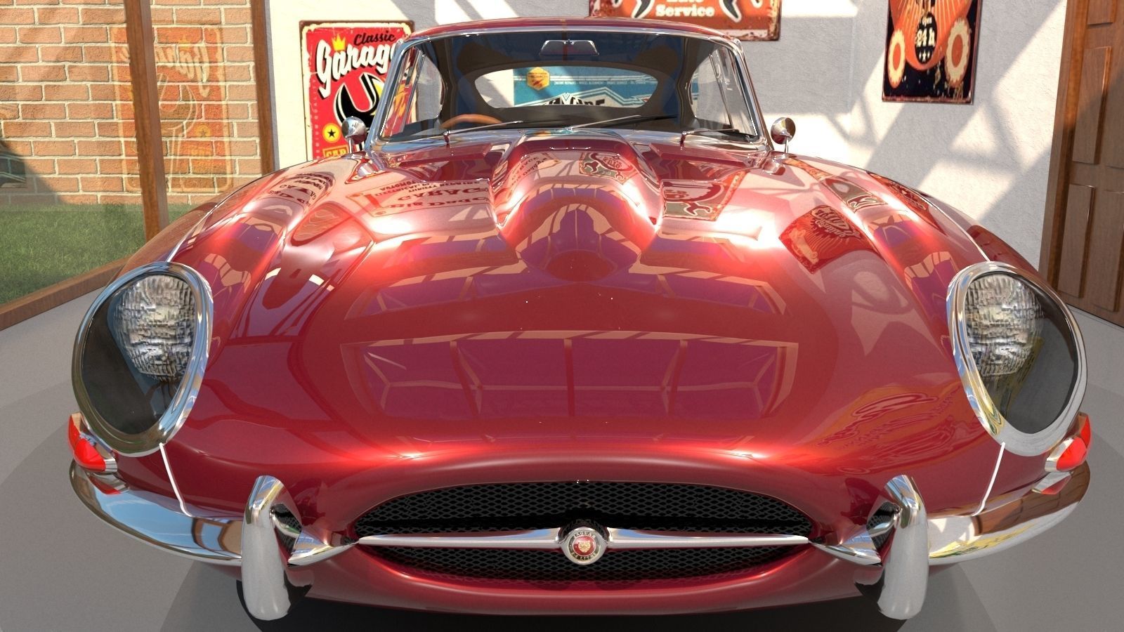 Jaguar E Type 1964 3D model_3