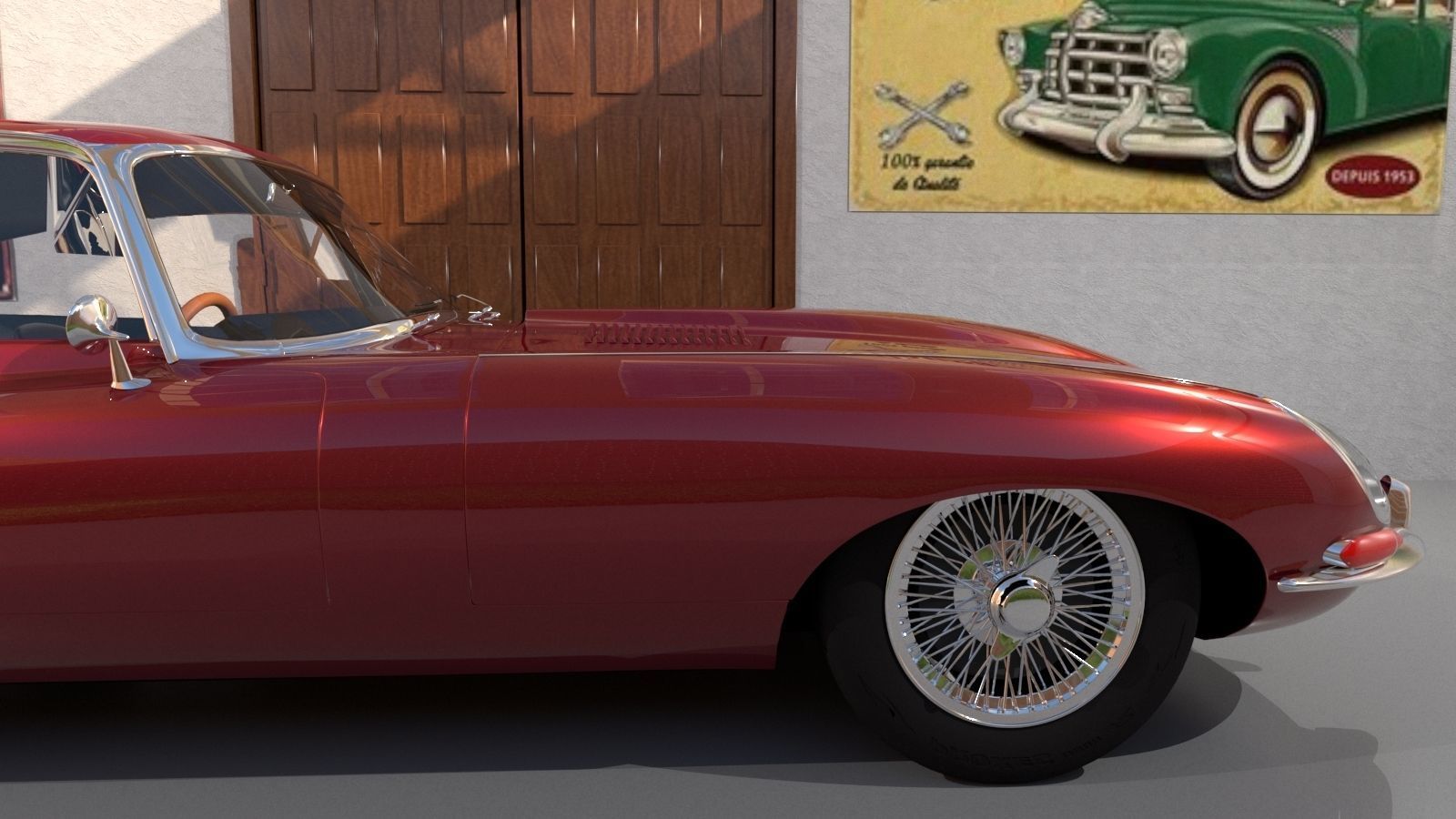 Jaguar E Type 1964 3D model_8