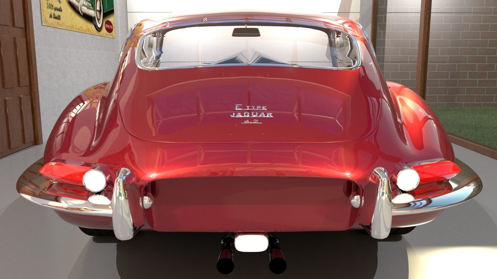 Jaguar E Type 1964 3D model_4