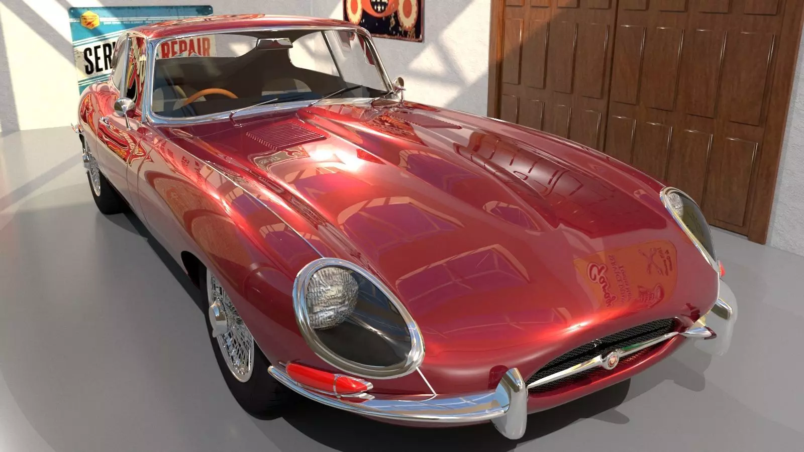 Jaguar E Type 1964 3D model_0