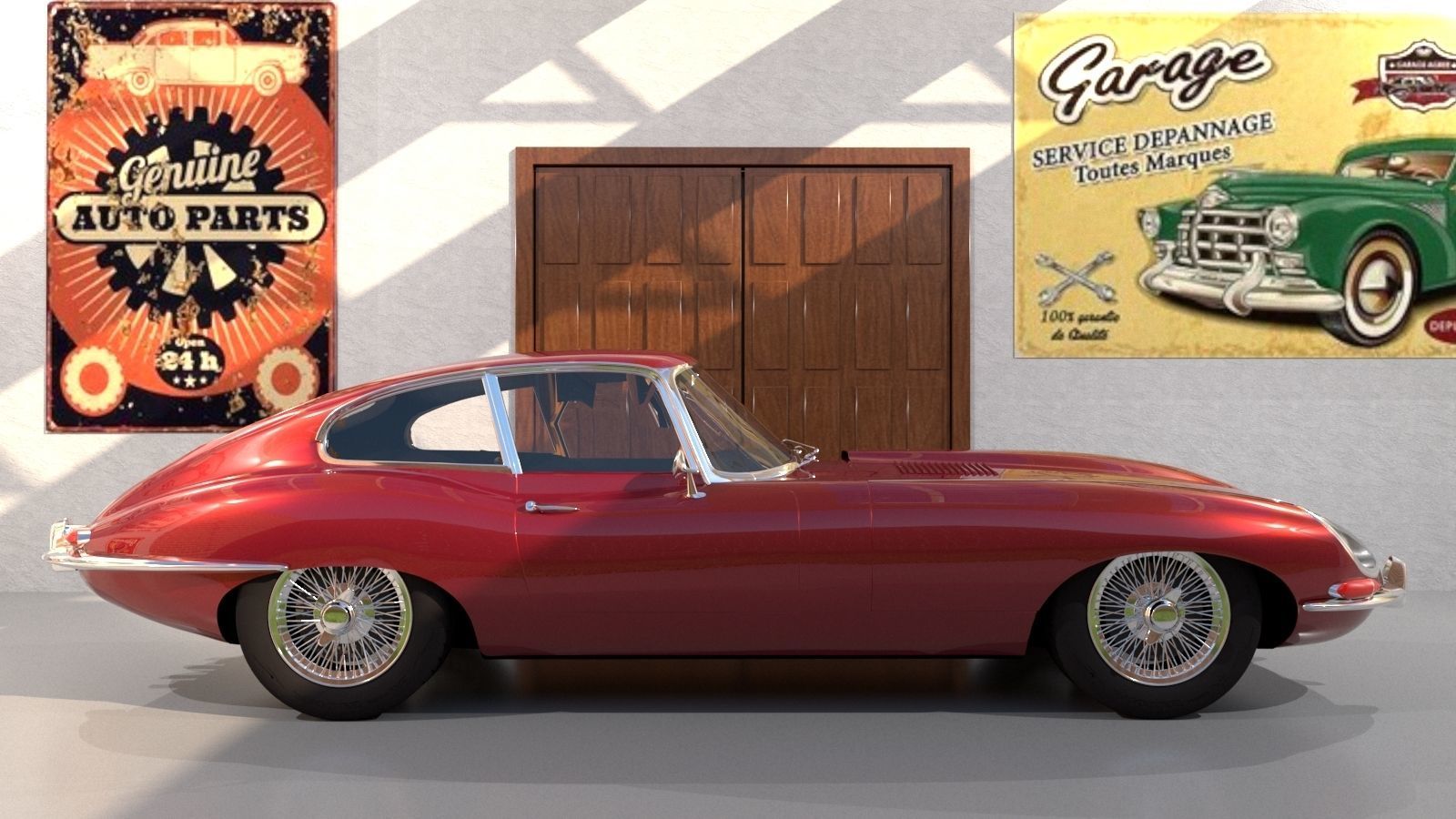 Jaguar E Type 1964 3D model_2