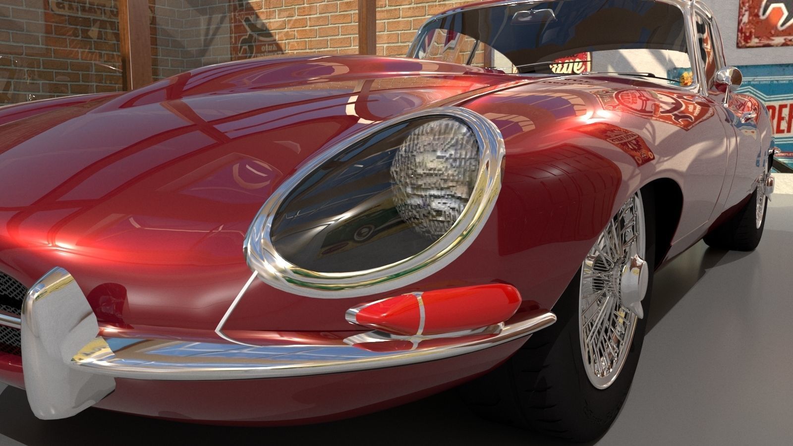 Jaguar E Type 1964 3D model_5