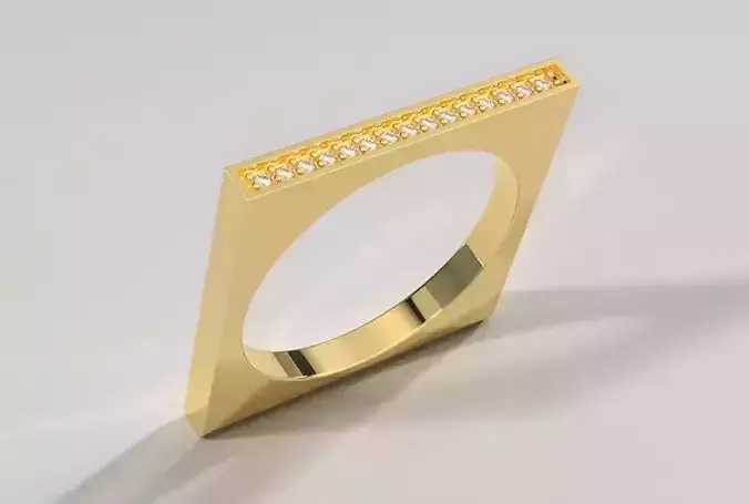 Minimalist Design Square Ring 3D print model