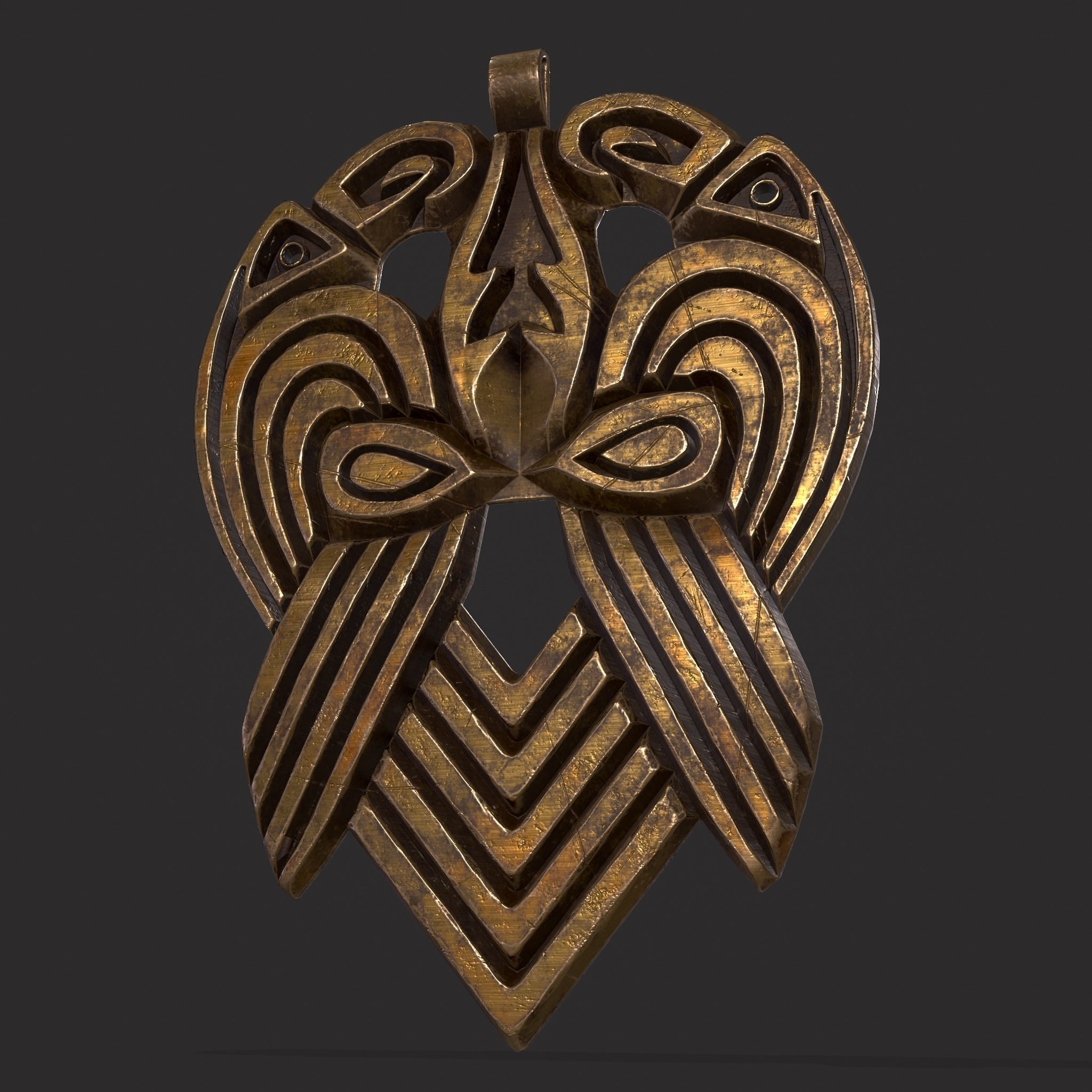 Anglo Saxon Pendant Low-poly 3D model_7