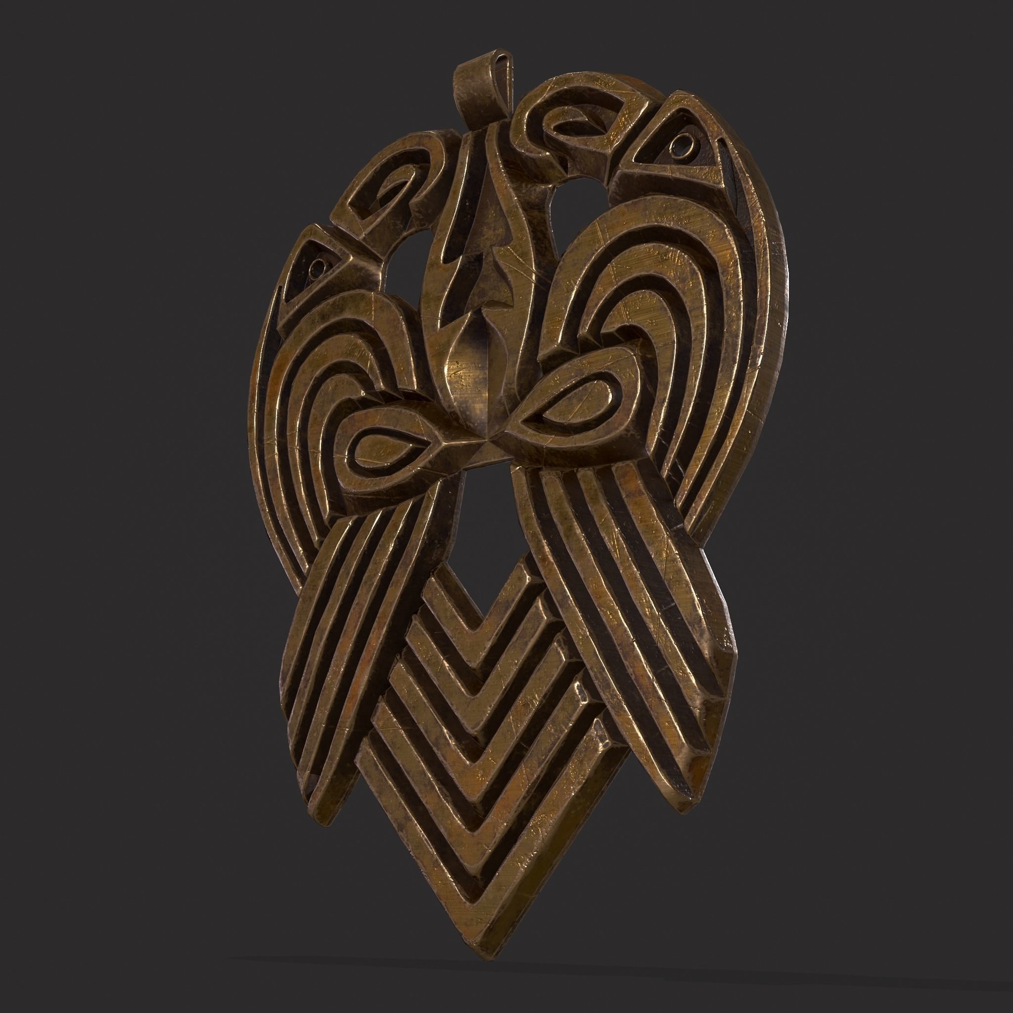 Anglo Saxon Pendant Low-poly 3D model_17
