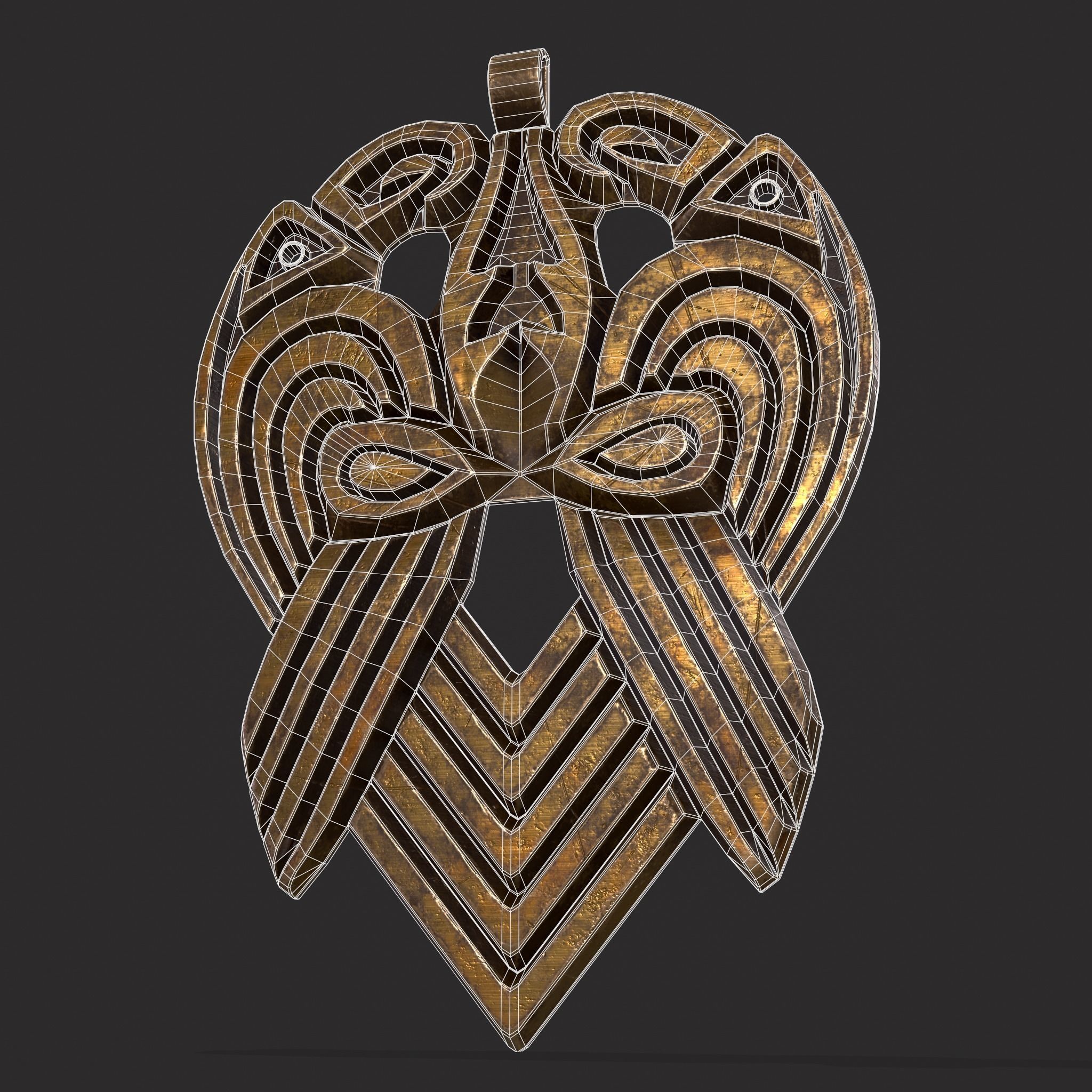 Anglo Saxon Pendant Low-poly 3D model_8