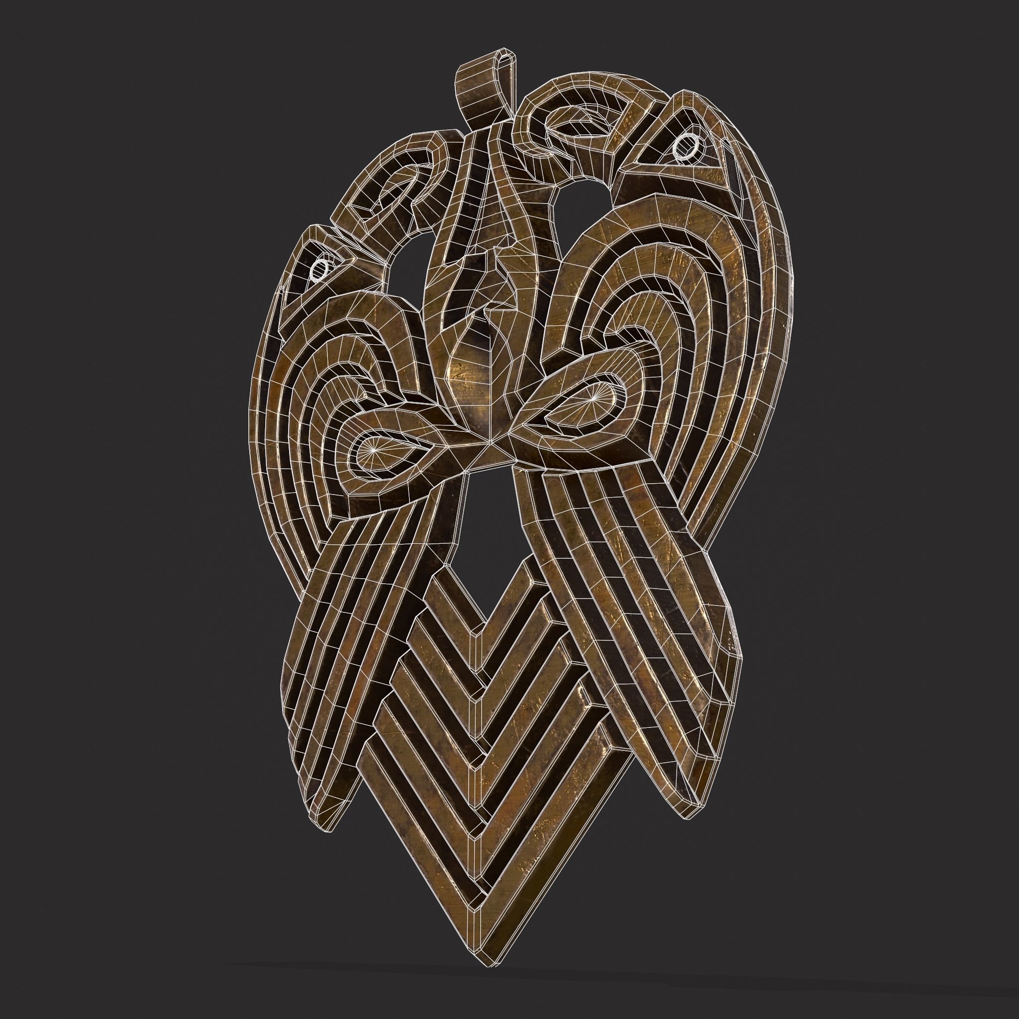 Anglo Saxon Pendant Low-poly 3D model_18