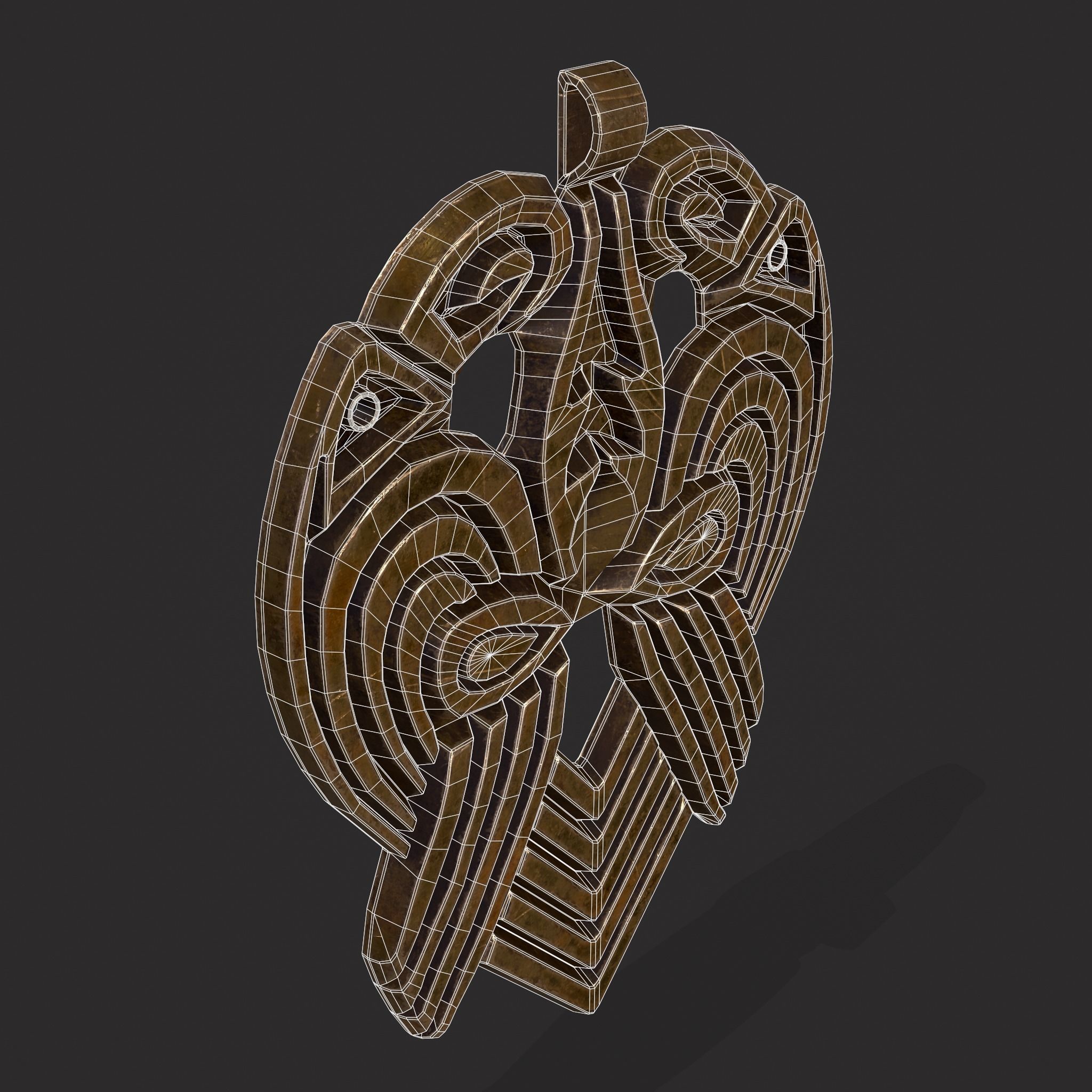 Anglo Saxon Pendant Low-poly 3D model_16