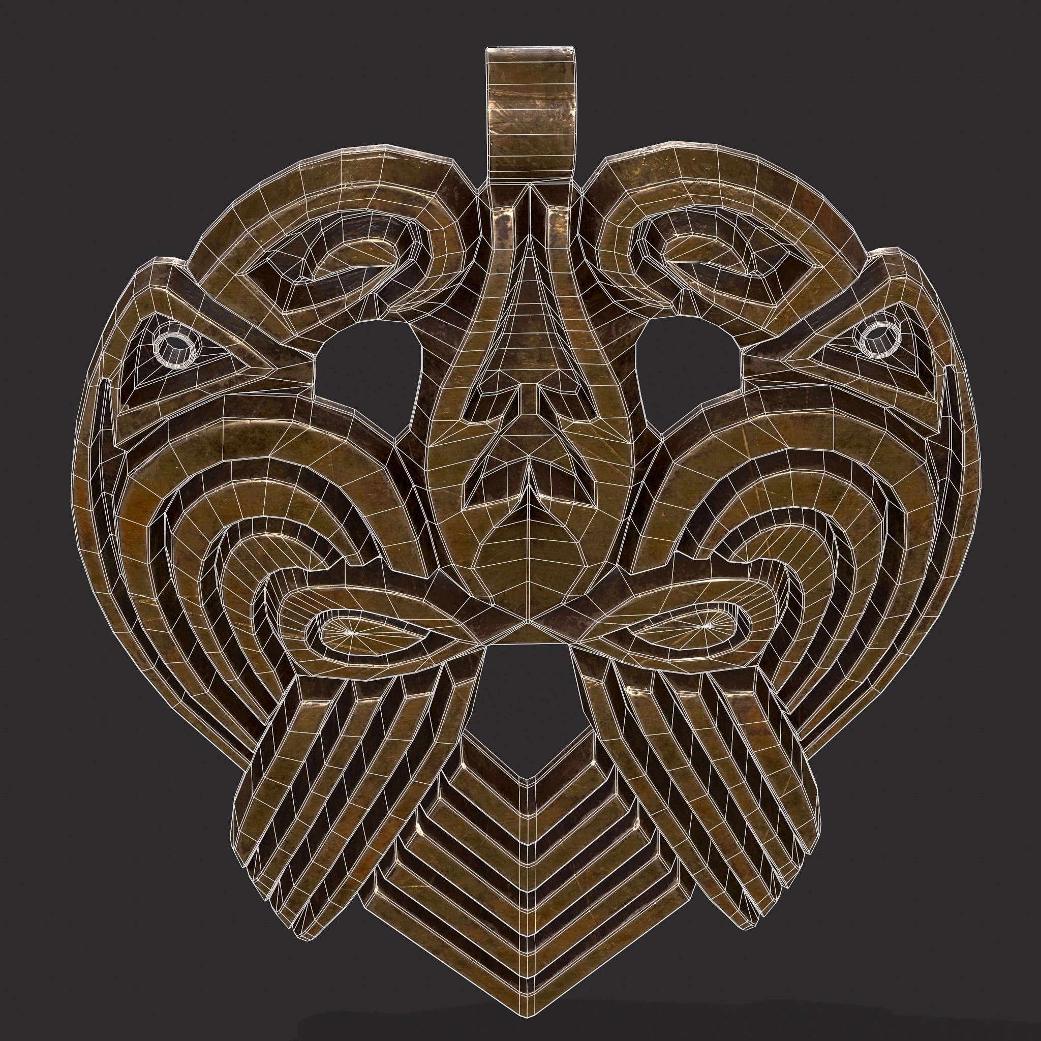 Anglo Saxon Pendant Low-poly 3D model_20