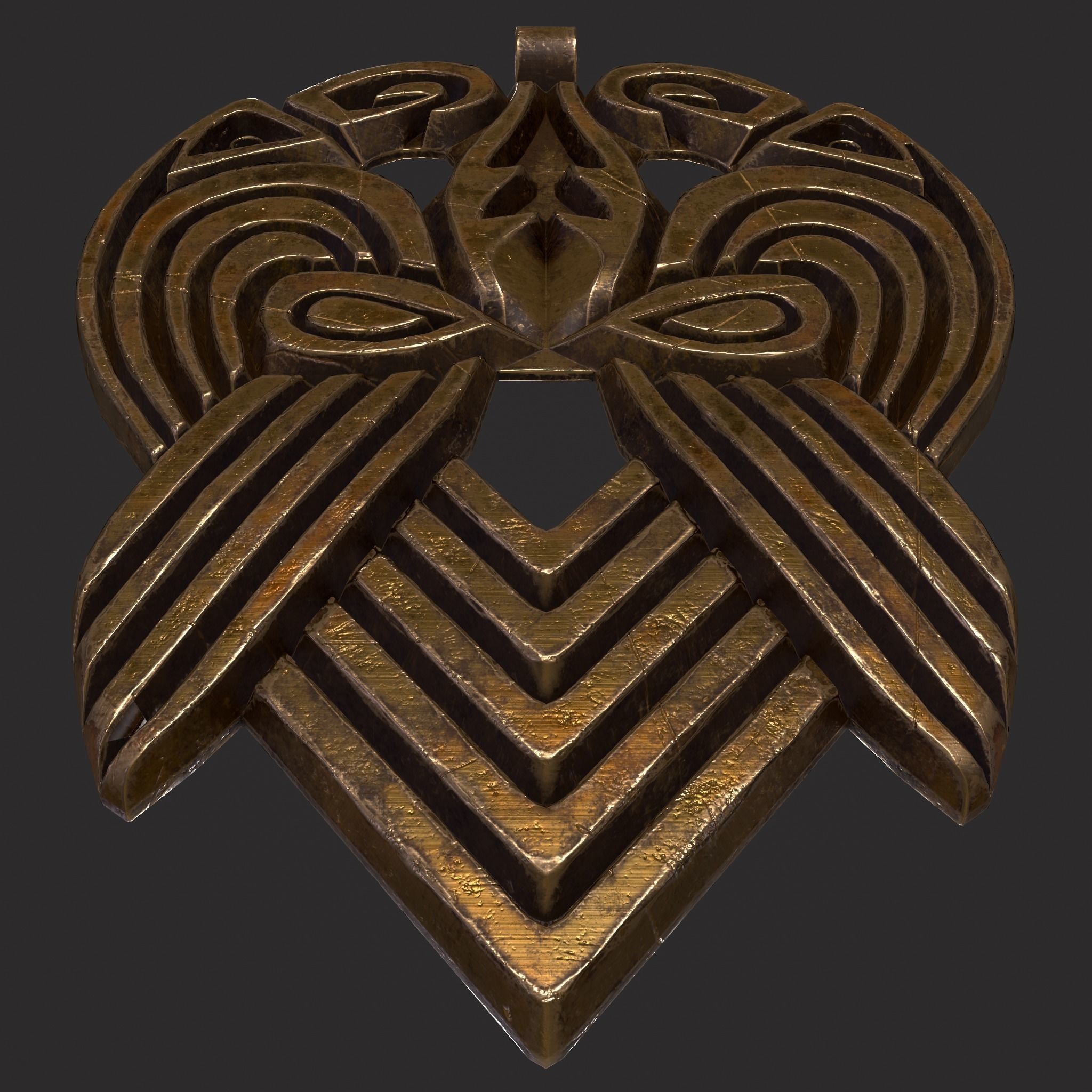 Anglo Saxon Pendant Low-poly 3D model_11