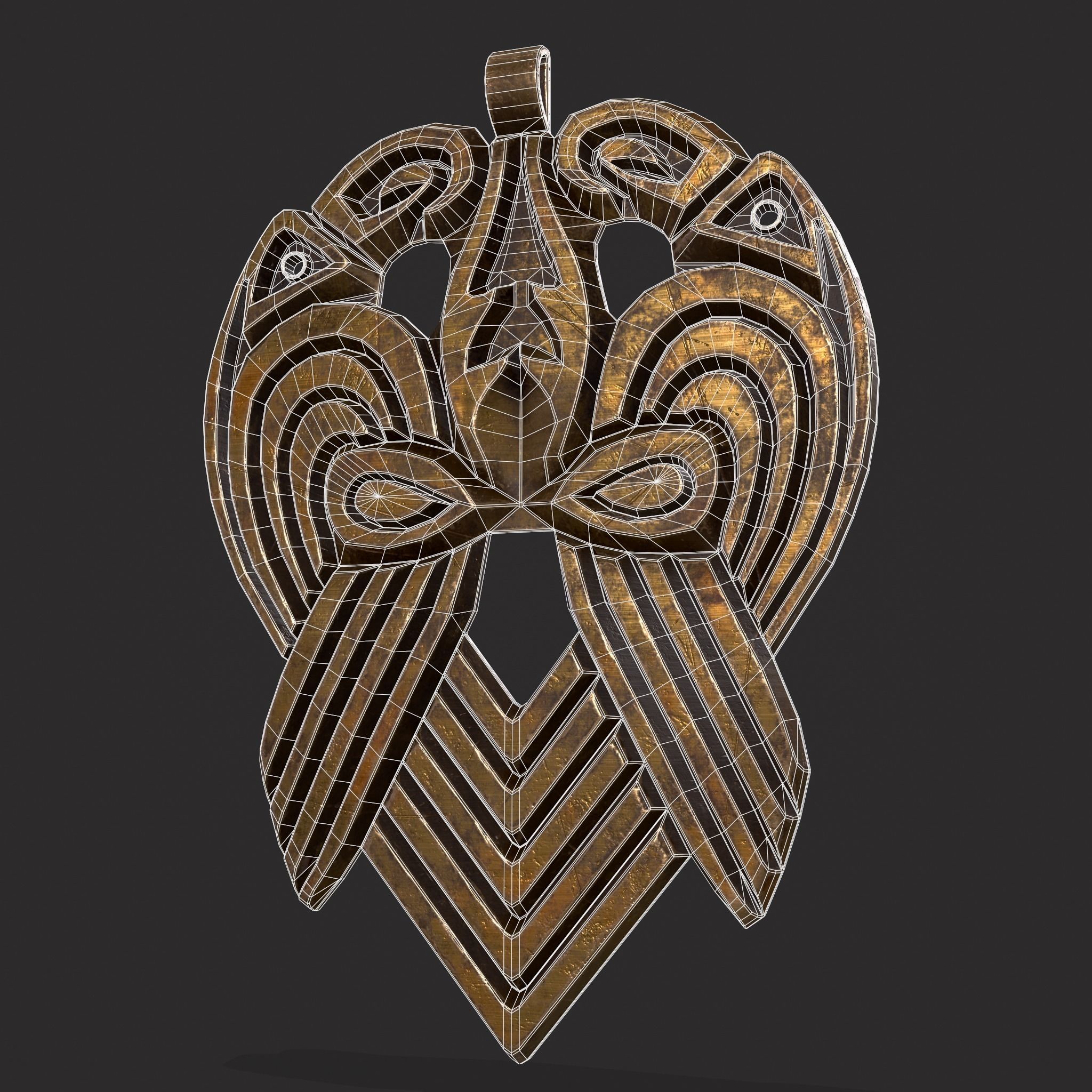 Anglo Saxon Pendant Low-poly 3D model_14