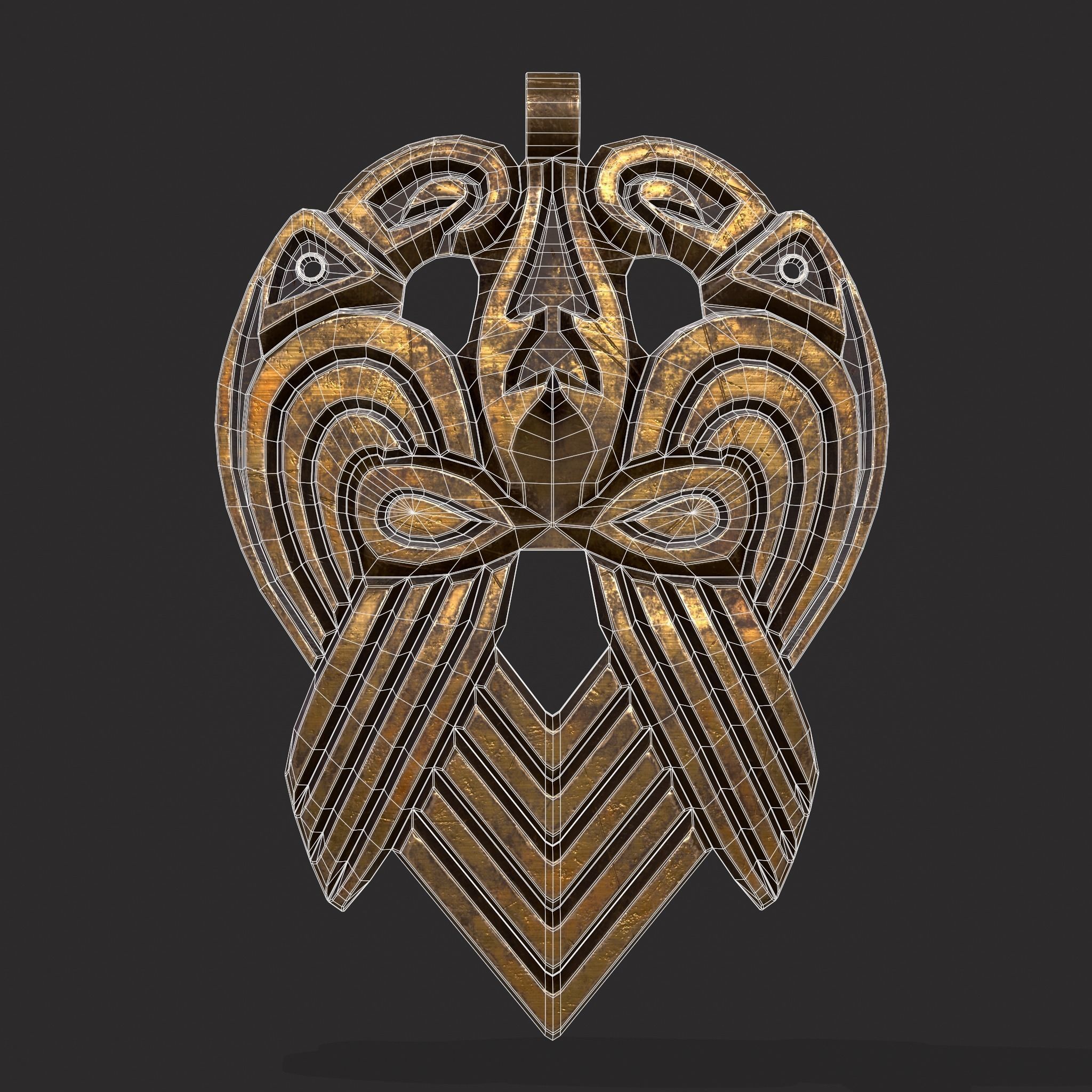 Anglo Saxon Pendant Low-poly 3D model_2