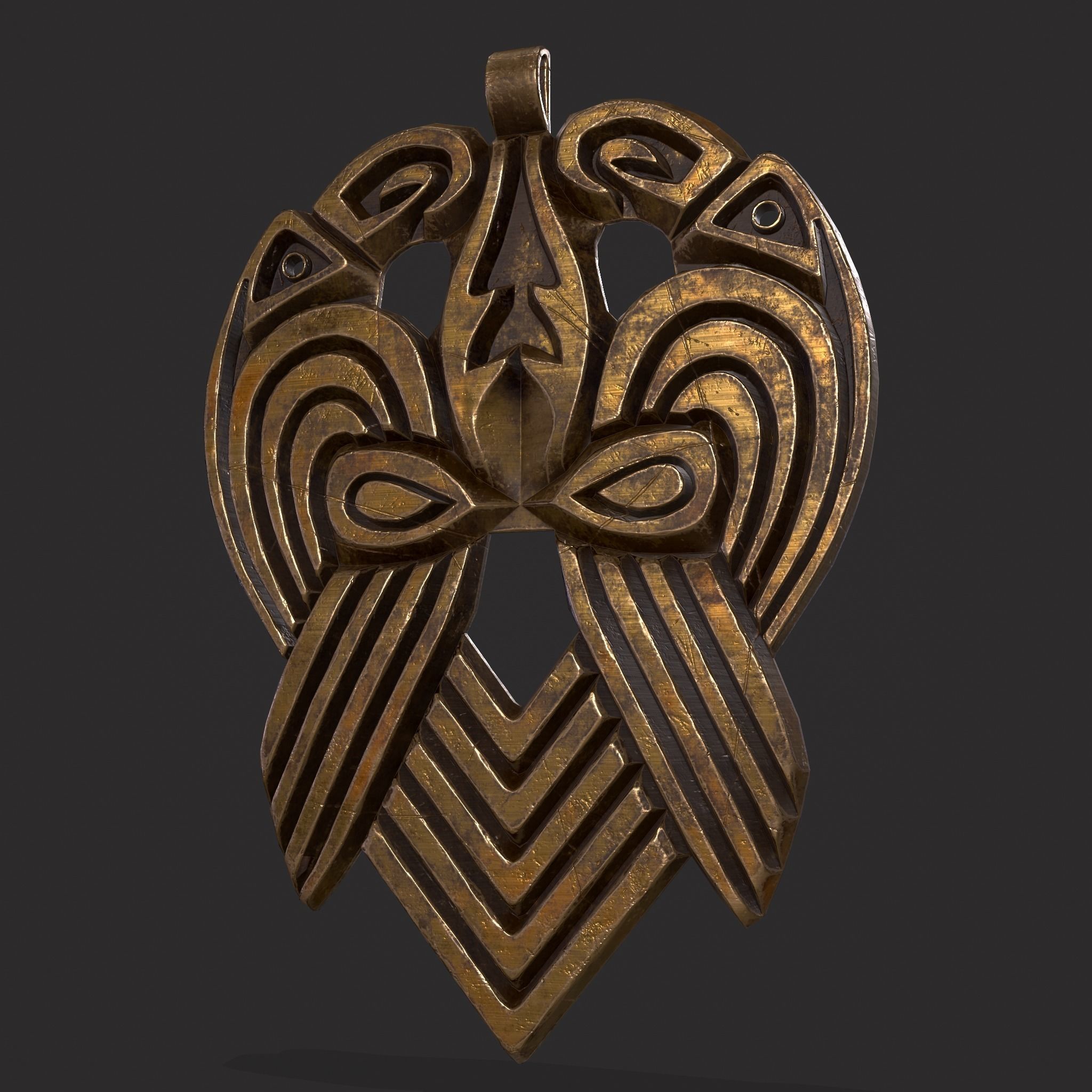 Anglo Saxon Pendant Low-poly 3D model_13