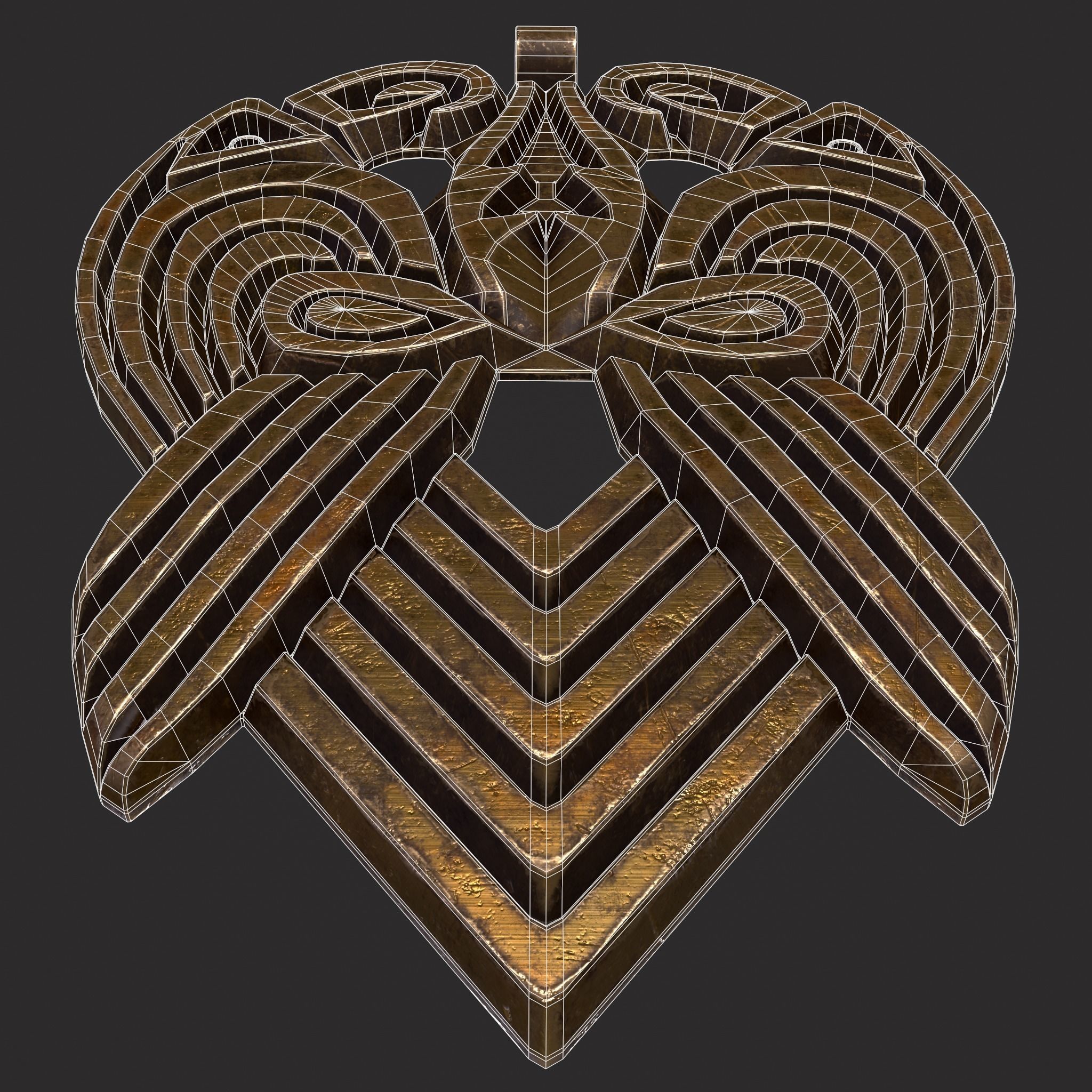 Anglo Saxon Pendant Low-poly 3D model_12