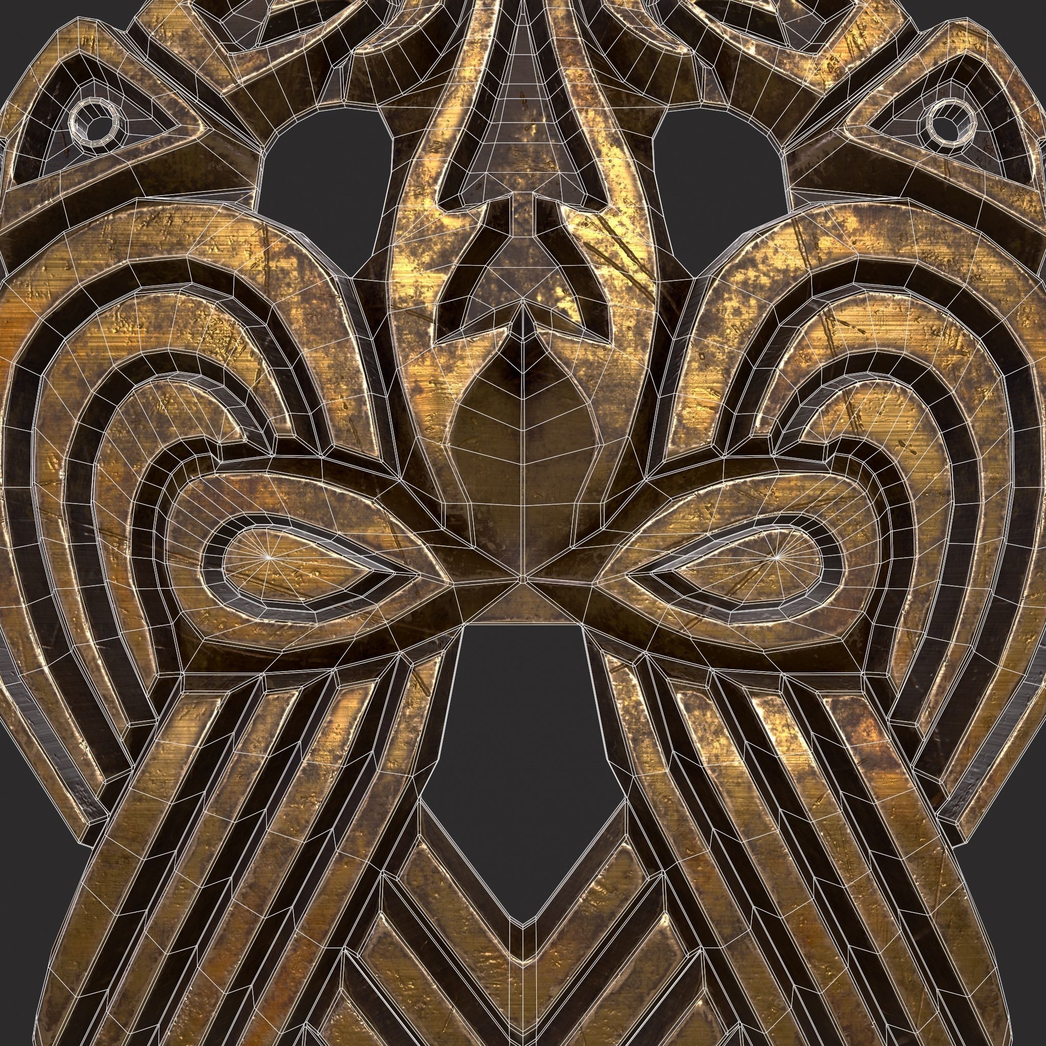 Anglo Saxon Pendant Low-poly 3D model_10